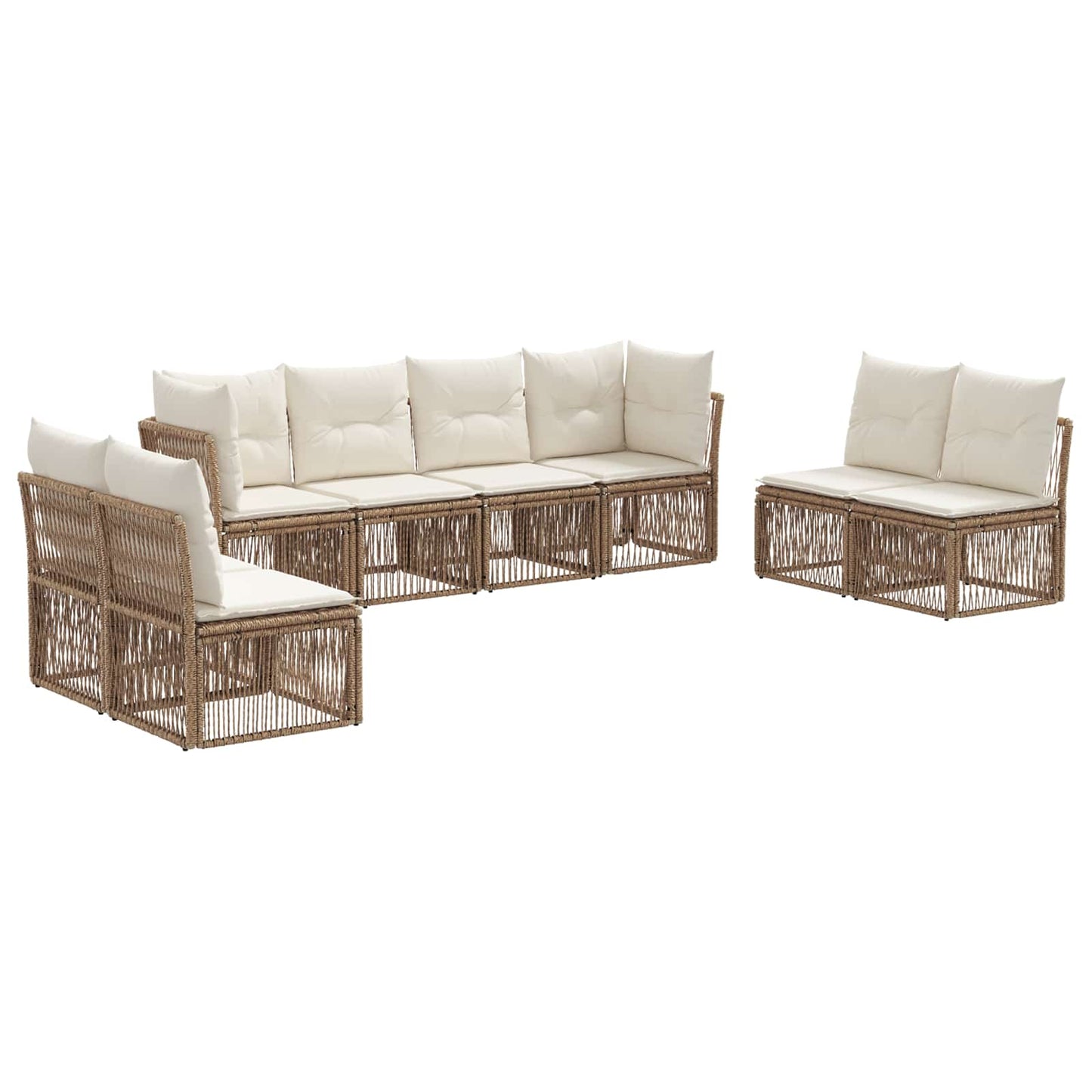 Gartensofa-set 8 pcs Beige Poly-Rattan