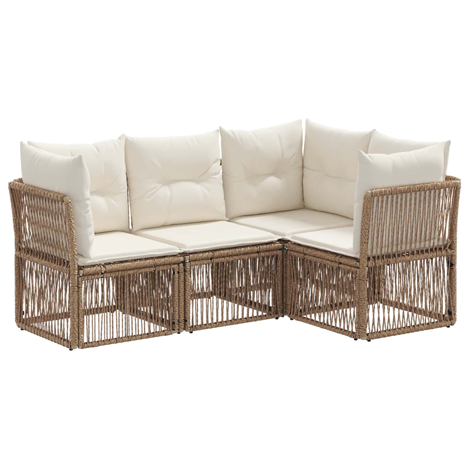 Gartensofa-set 4 stk. Beige Poly-Rattan