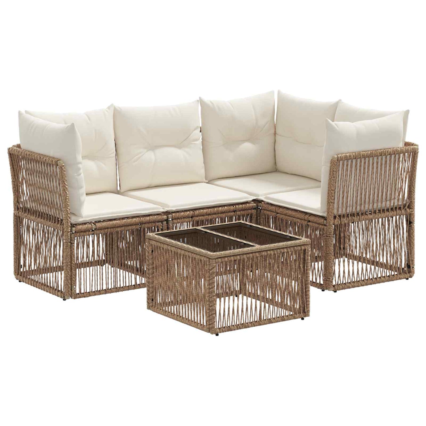 Gartensofa-set 5 pcs Beige Poly-Rattan