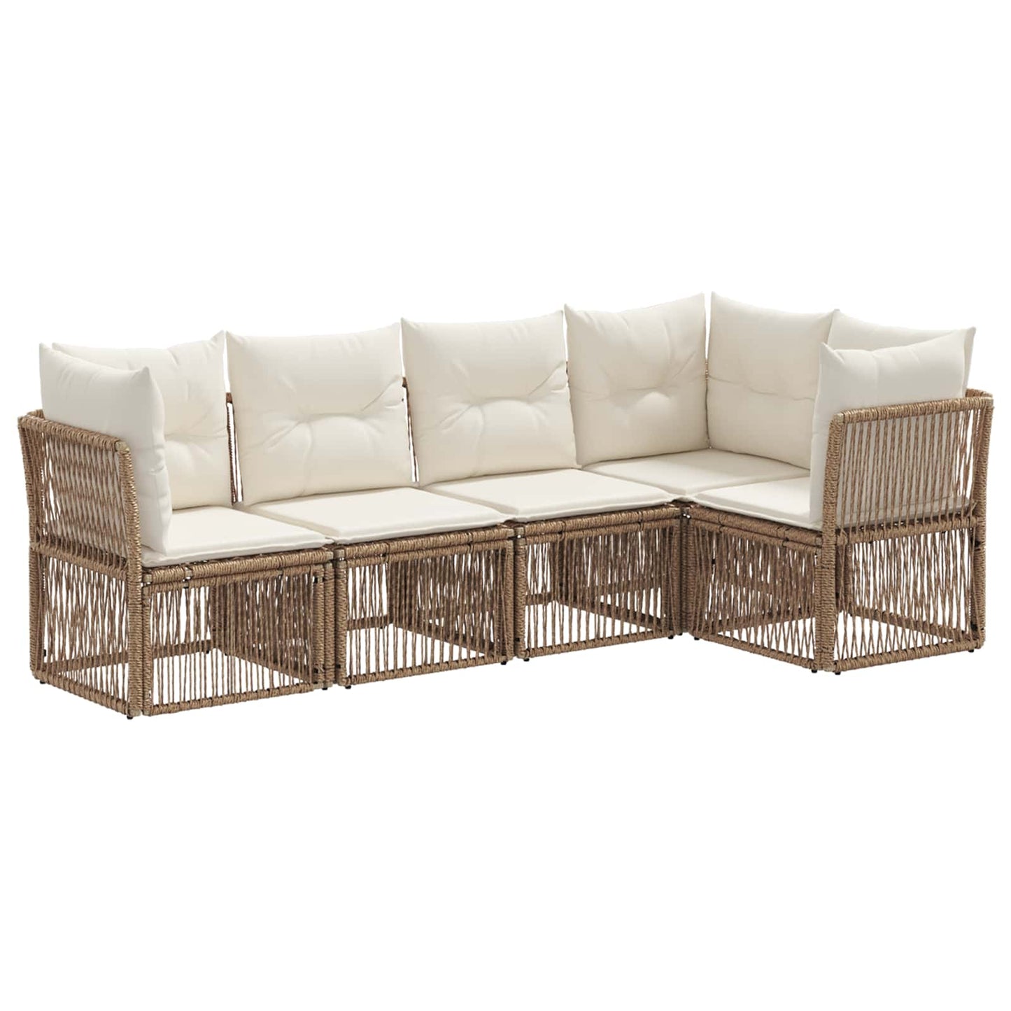 Gartensofa-set 5 stk. Beige Poly-Rattan