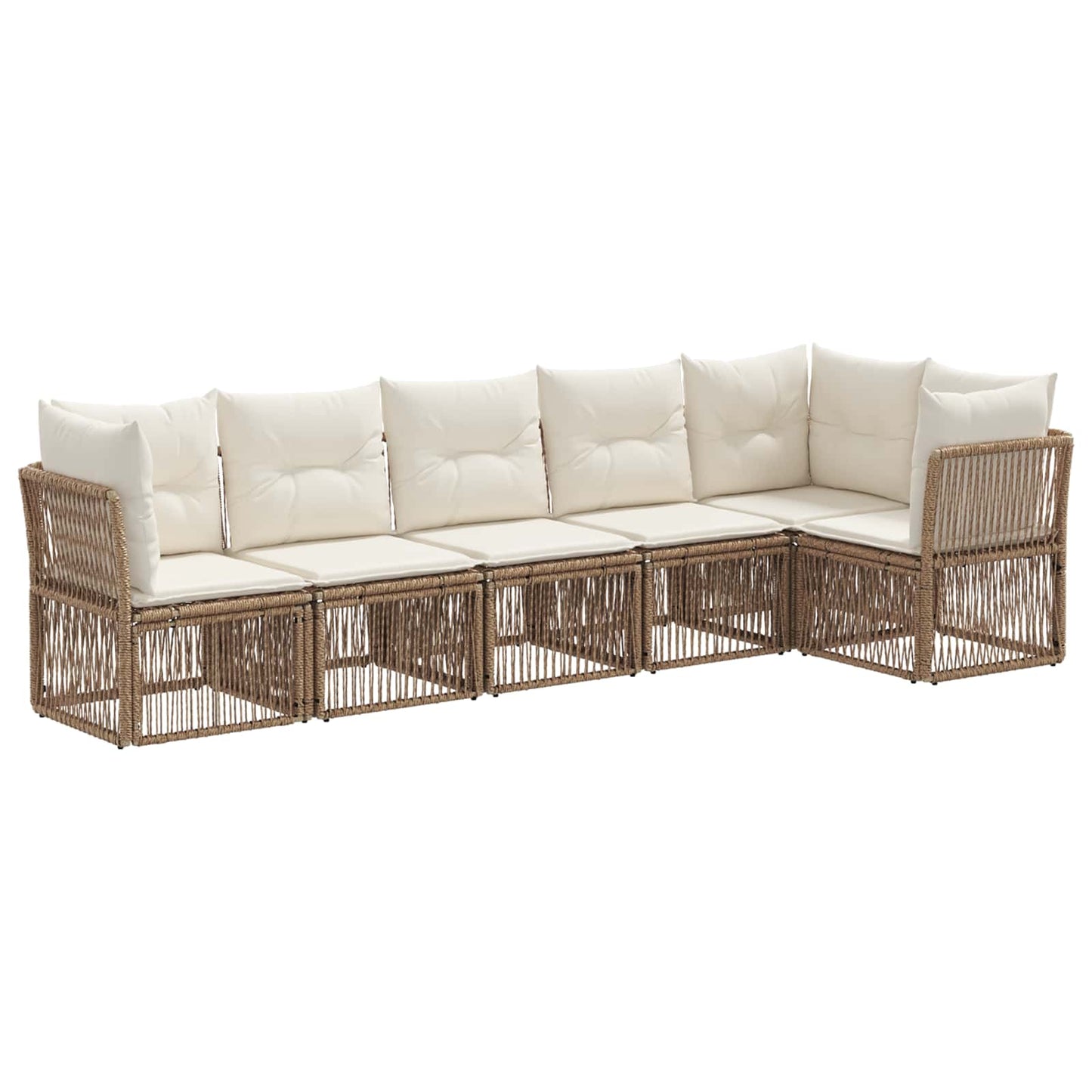 Gartensofa-set 6 pcs Beige Poly-Rattan