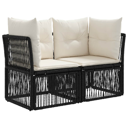 Gartensofa-set 7 stk. Schwarz Poly-Rattan