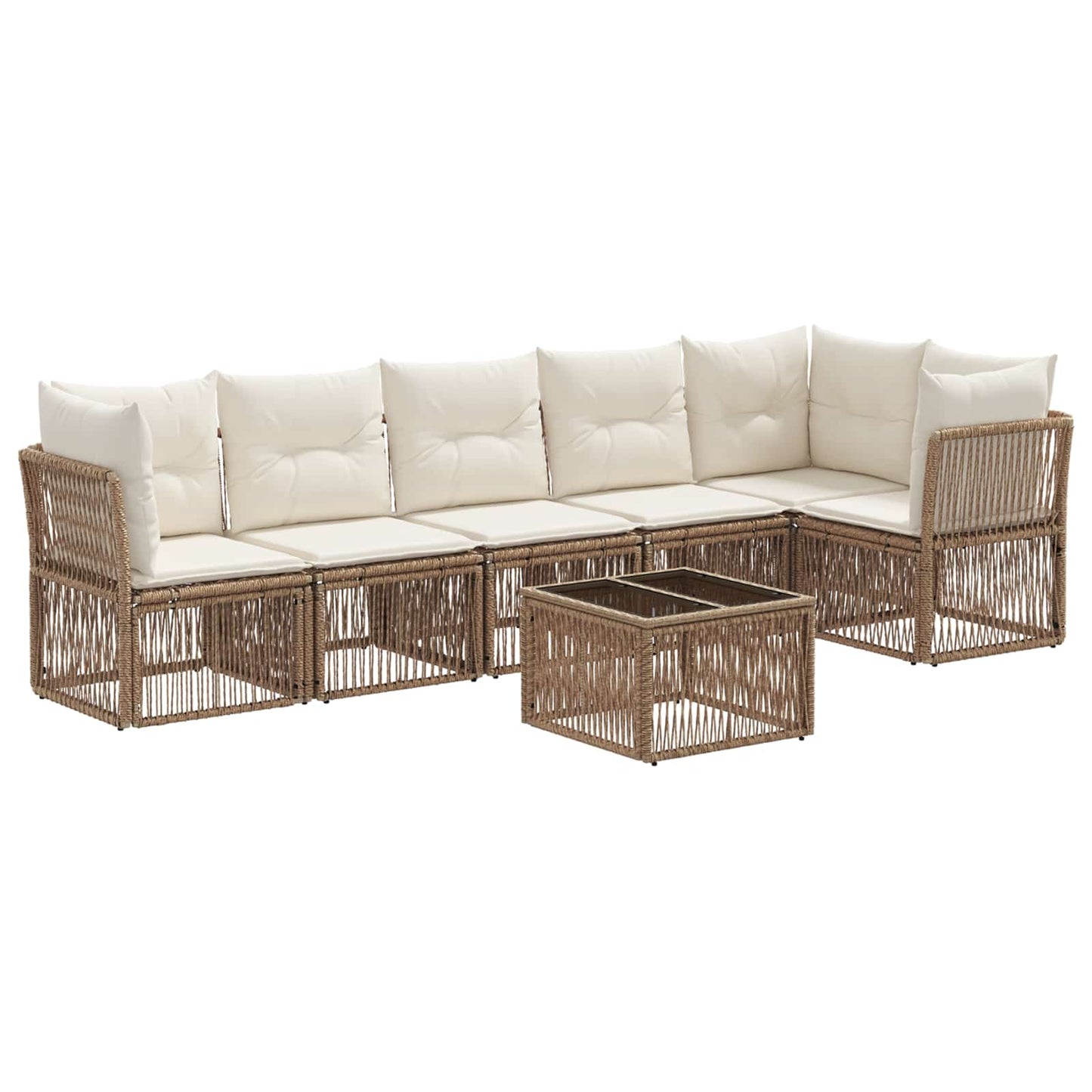 Gartensofa-set 7 pcs Beige Poly-Rattan