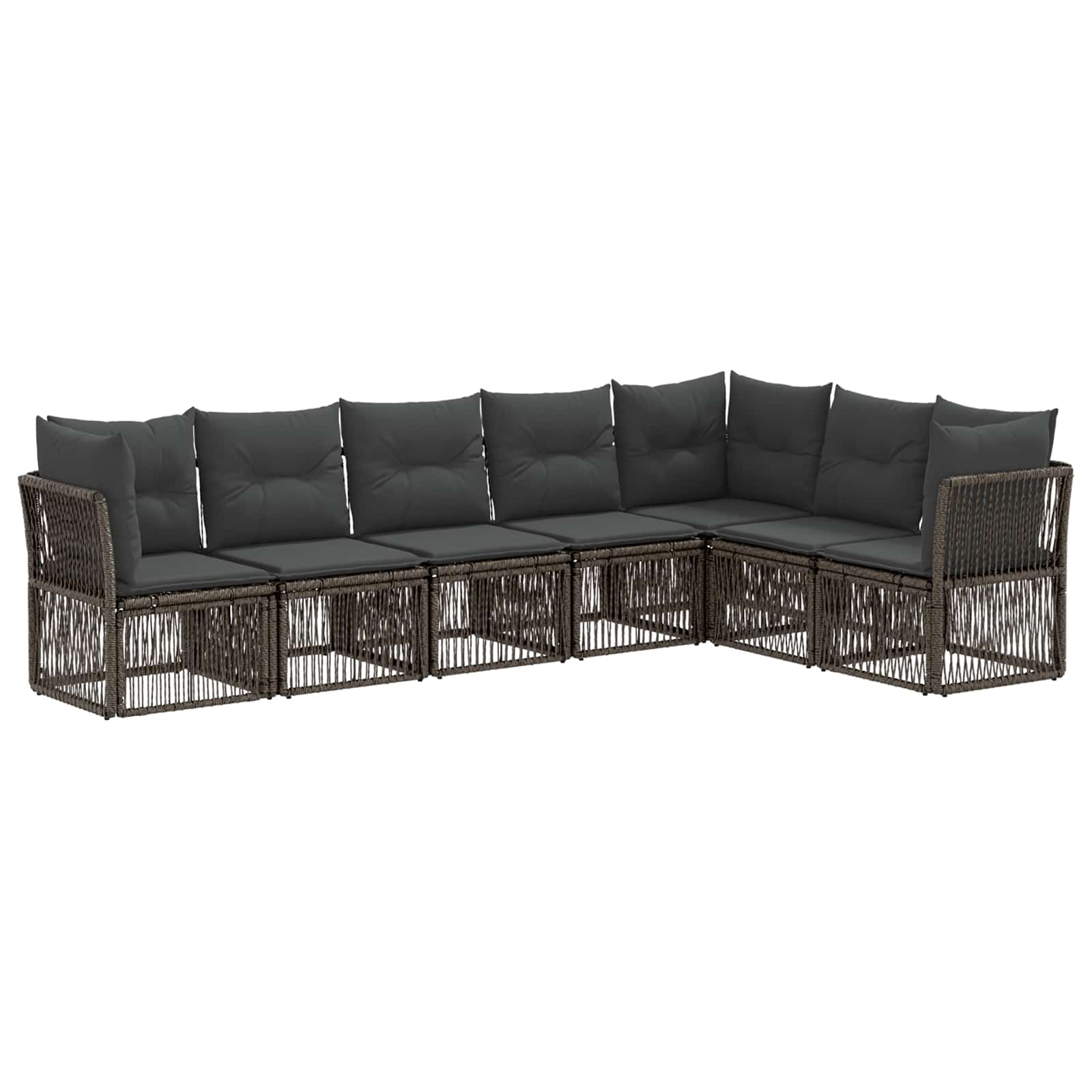 Gartensofa-set 7 pcs Grau Poly-Rattan