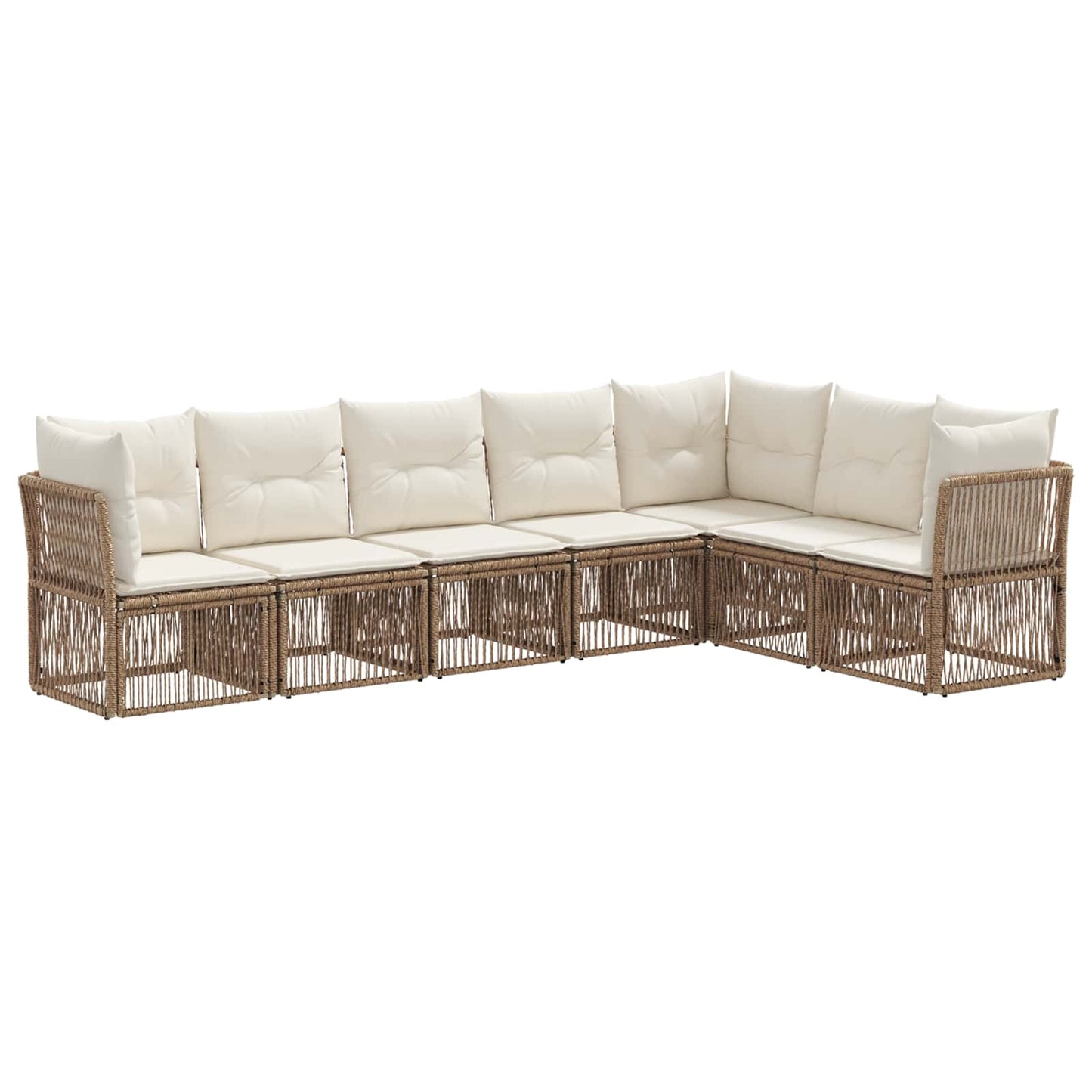 Gartensofa-set 7 pcs Beige Poly-Rattan