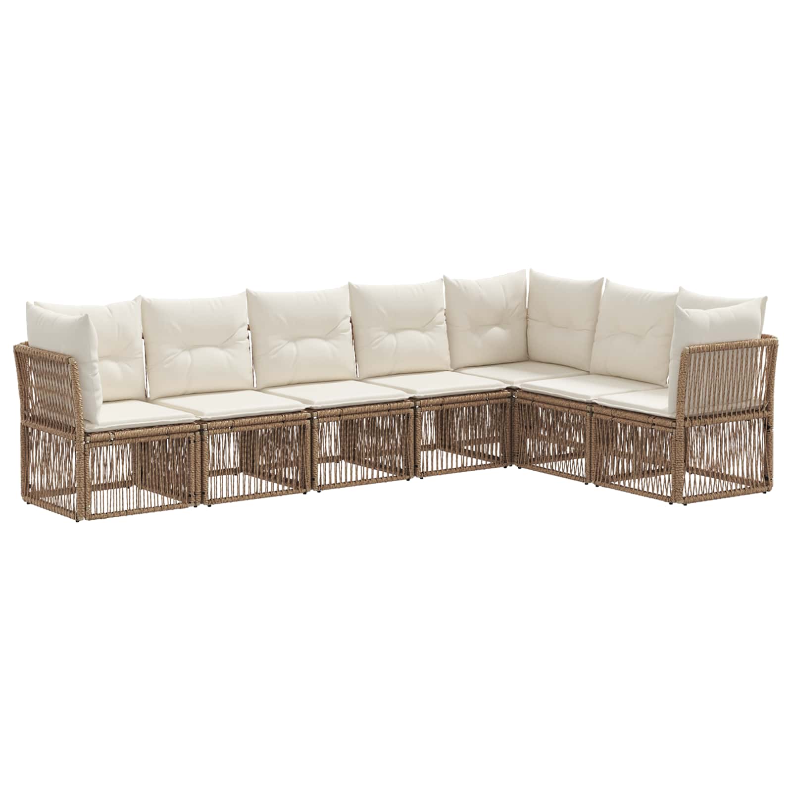 Gartensofa-set 7 pcs Beige Poly-Rattan