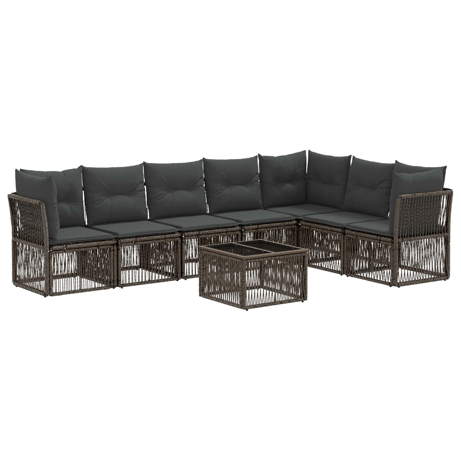 Gartensofa-set 8 stk. Grau Poly-Rattan