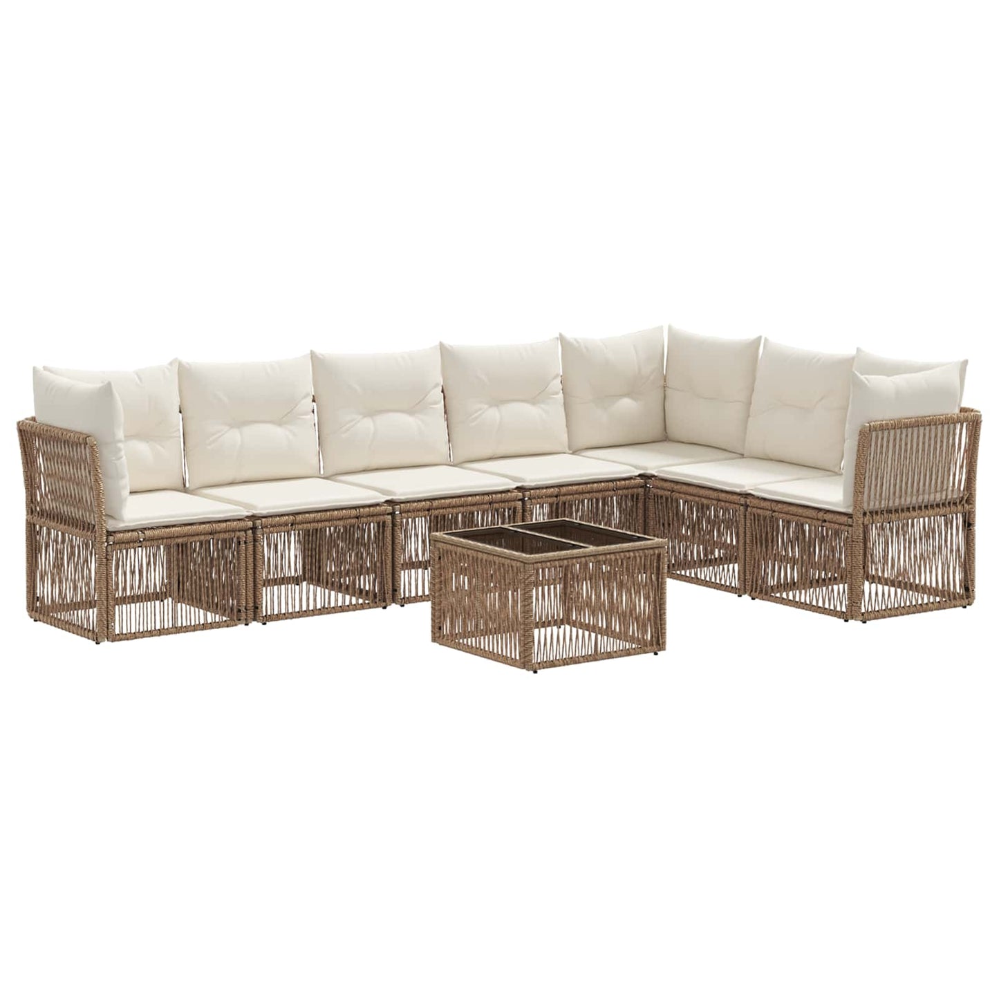 Gartensofa-set 8 pcs Beige Poly-Rattan