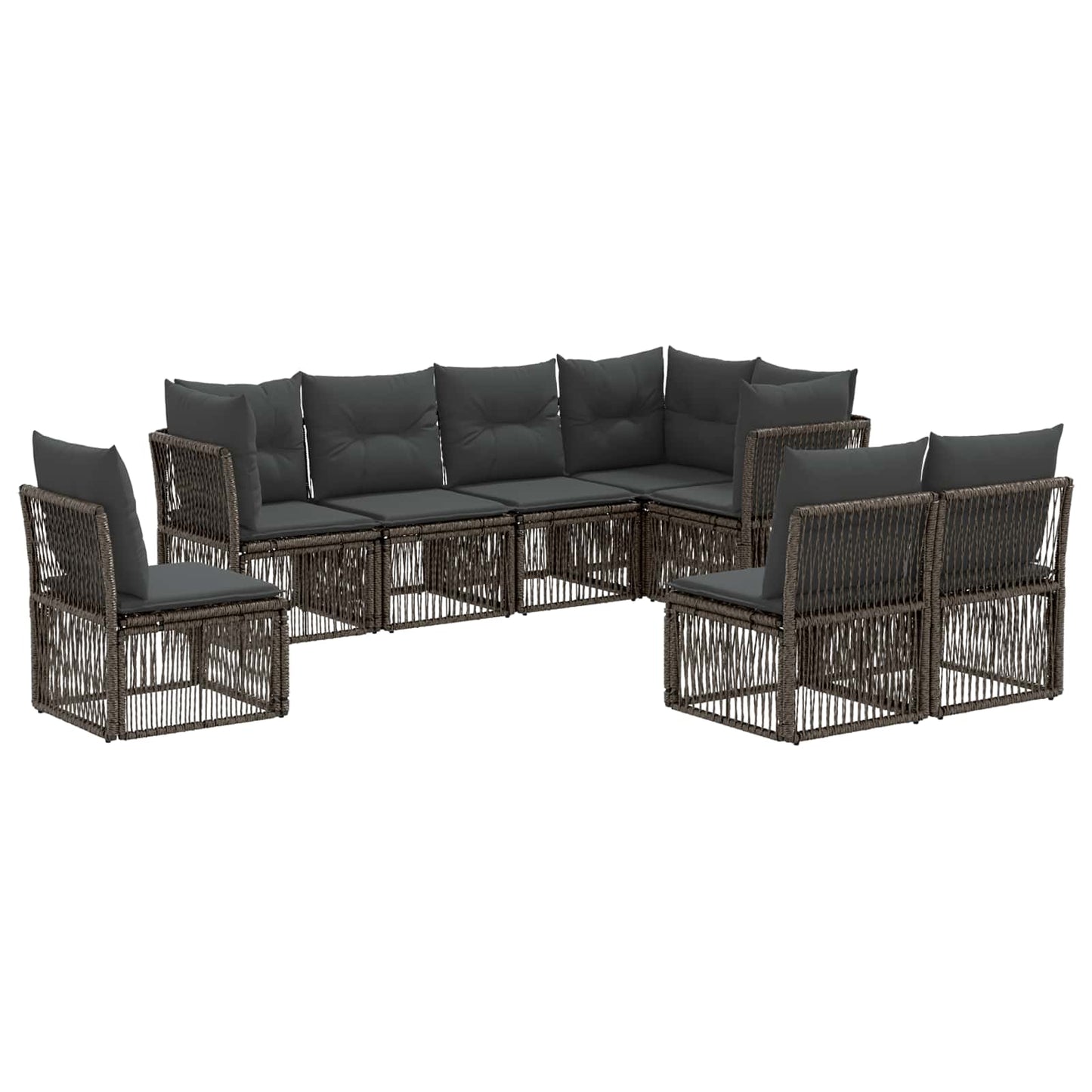 Gartensofa-set 8 pcs Grau Poly-Rattan