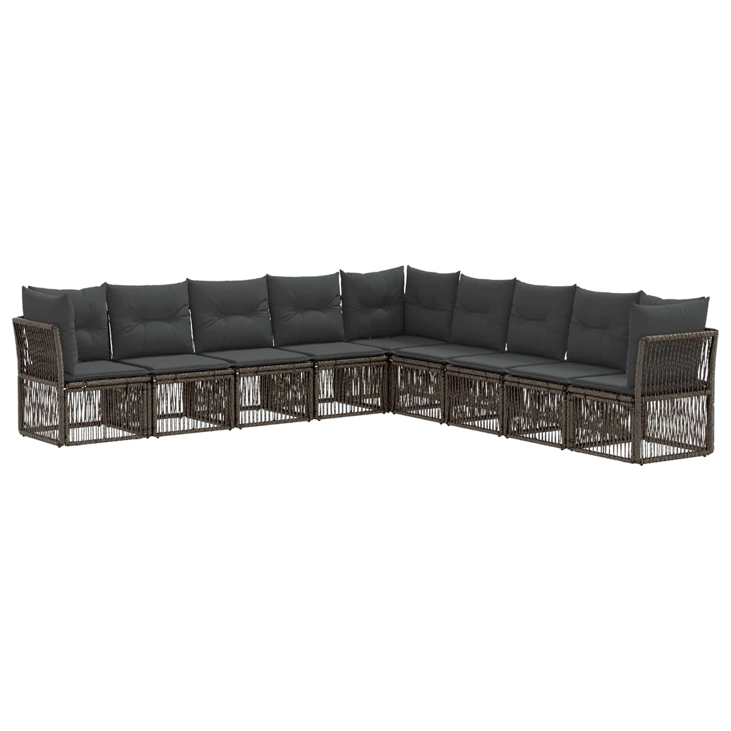 Gartensofa-set 9 pcs Grau Poly-Rattan
