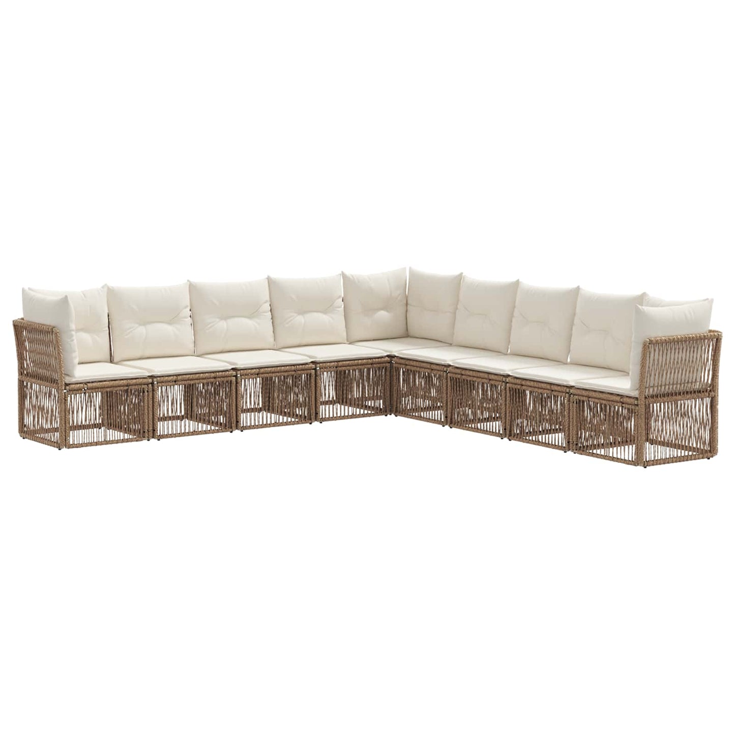 Gartensofa-set 9 pcs Beige Poly-Rattan