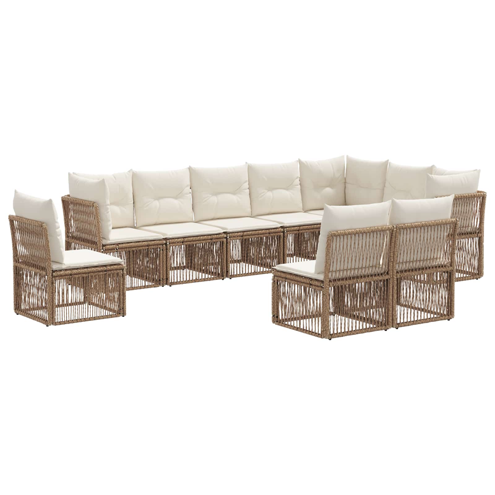 Gartensofa-set 10 pcs Beige Poly-Rattan