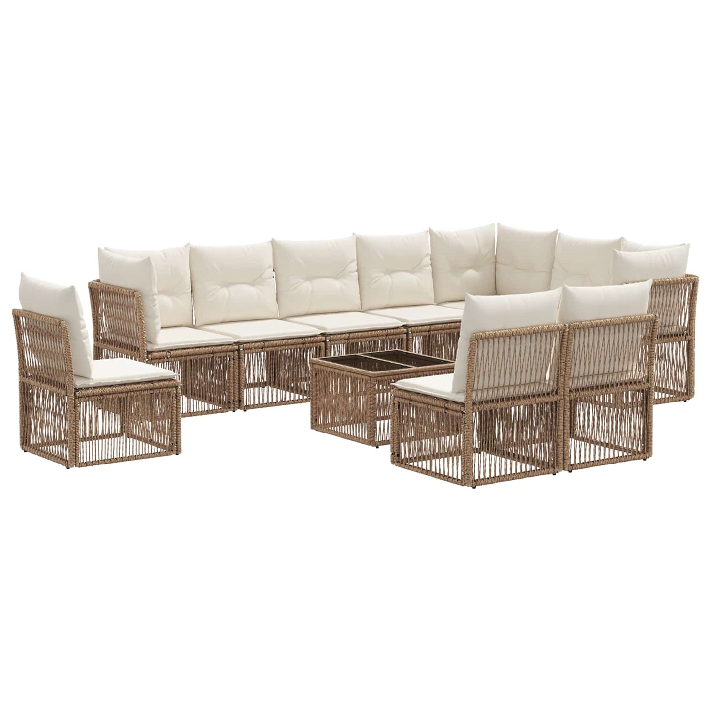Gartensofa-set 11 pcs Beige Poly-Rattan