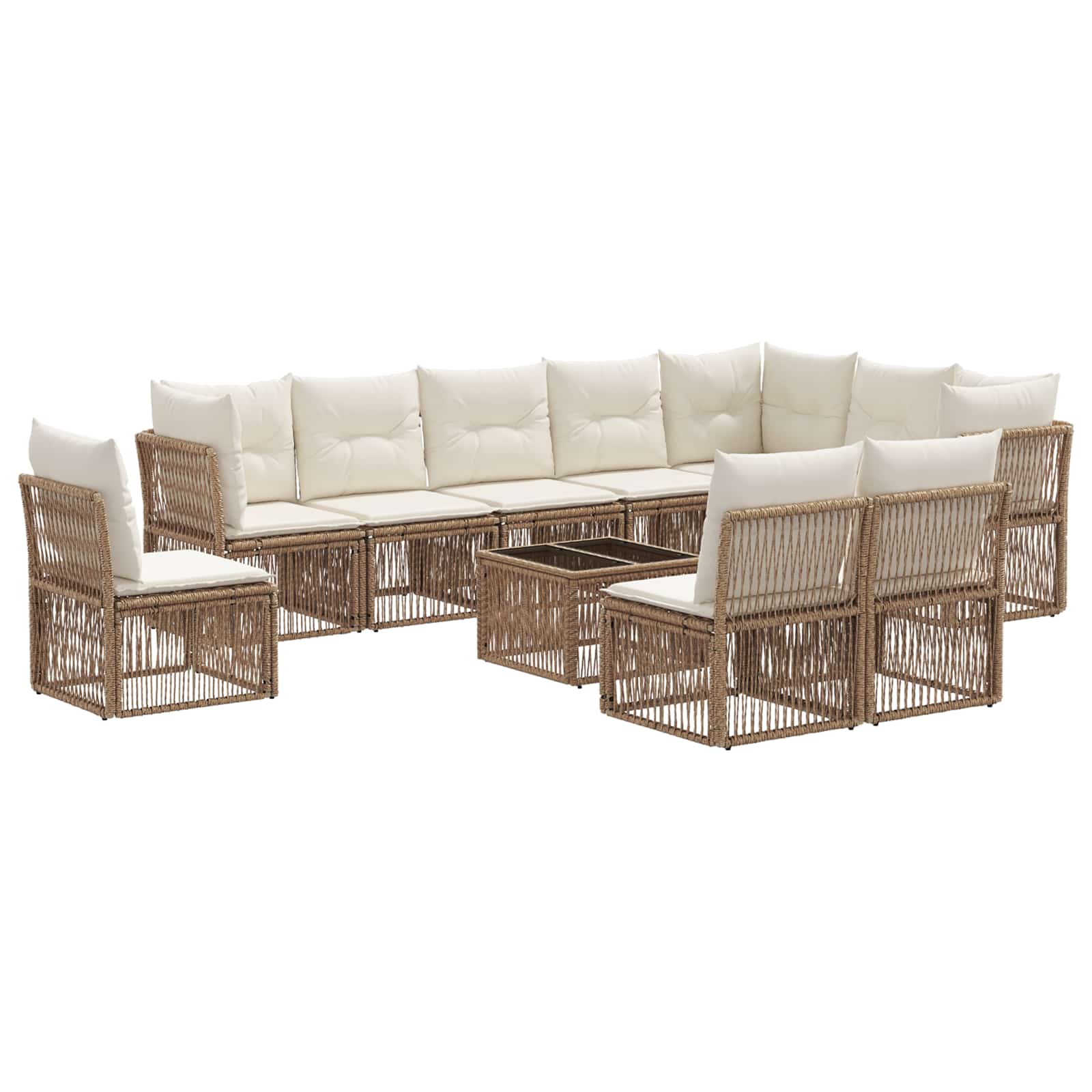 Gartensofa-set 11 pcs Beige Poly-Rattan