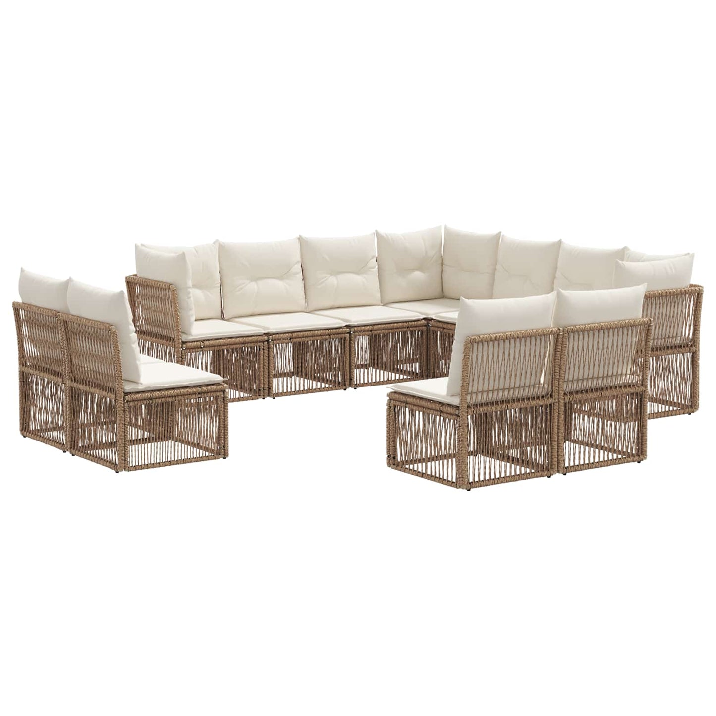 Gartensofa-set 11 pcs Beige Poly-Rattan