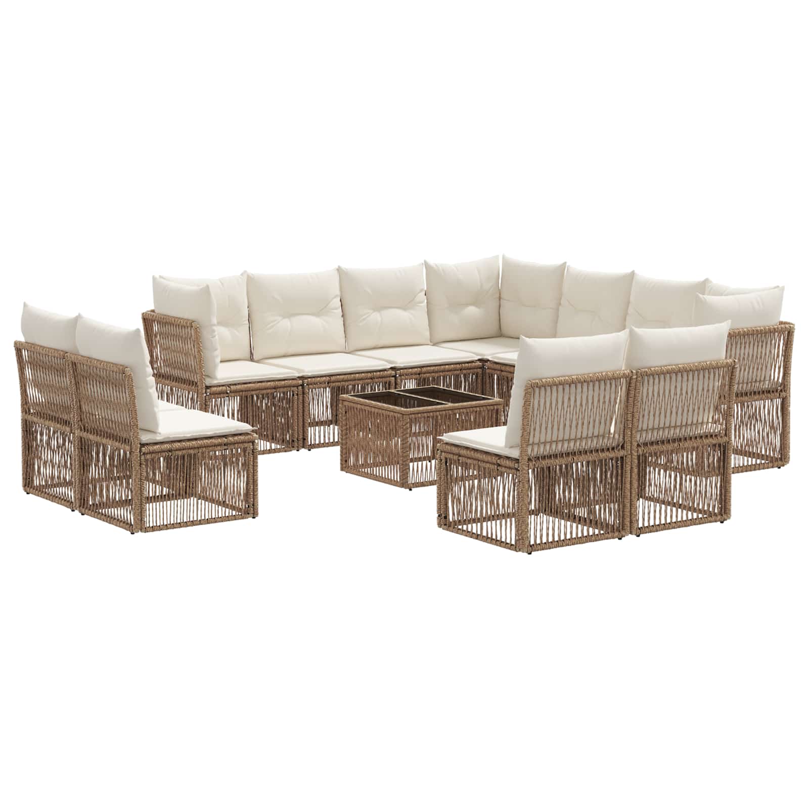 Gartensofa-set 12 pcs Beige Poly-Rattan