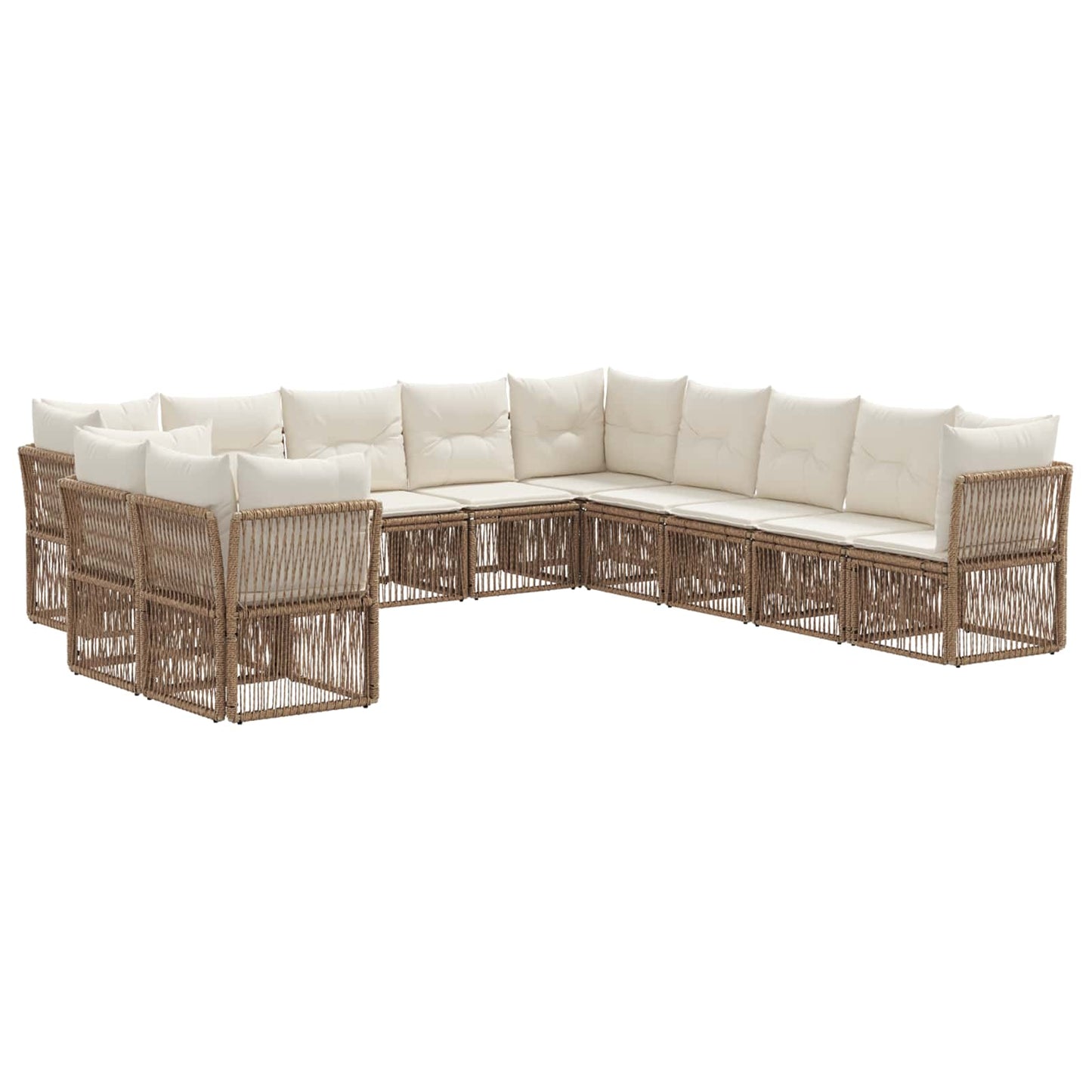 Gartensofa-set 11 pcs Beige Poly-Rattan