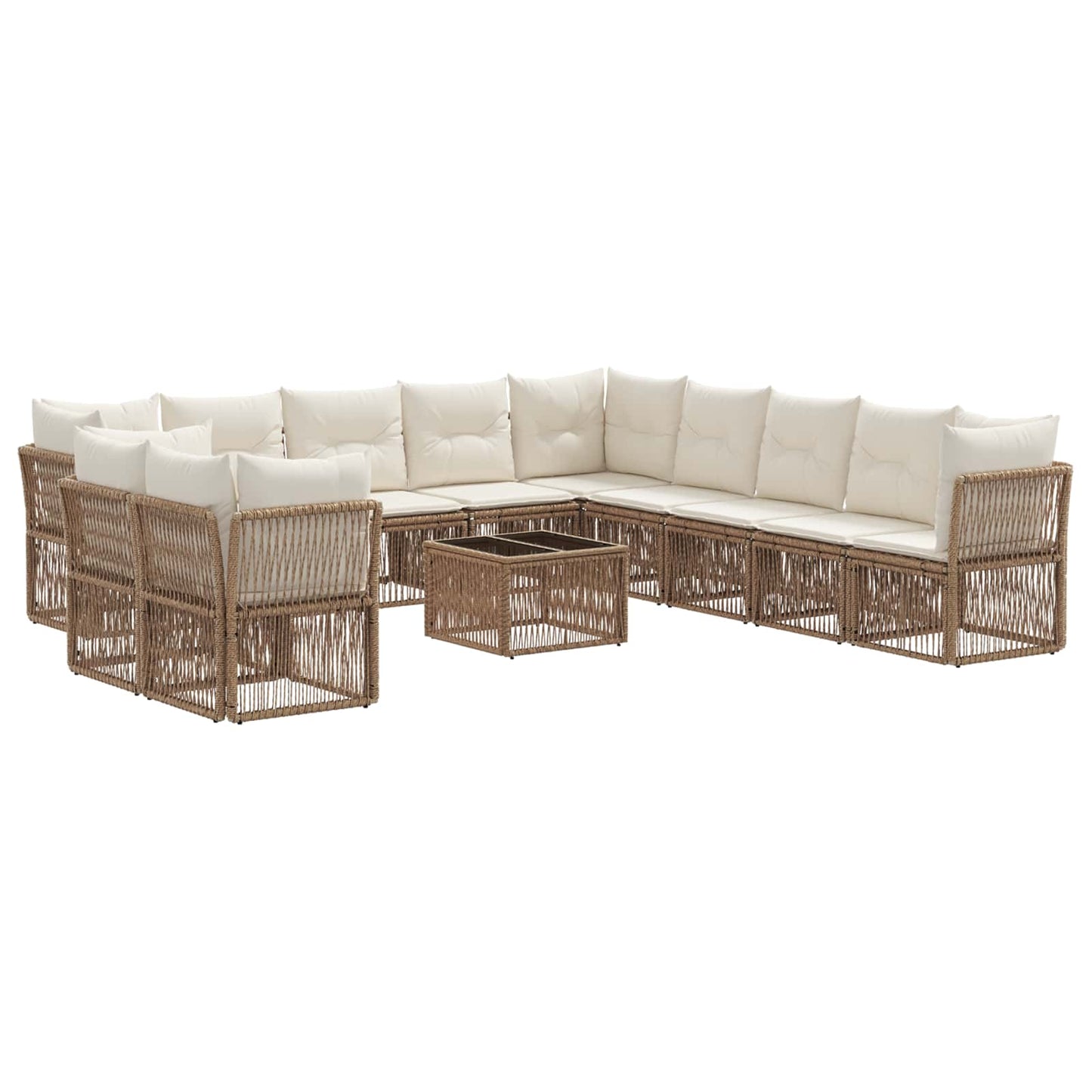 Gartensofa-set 12 pcs Beige Poly-Rattan