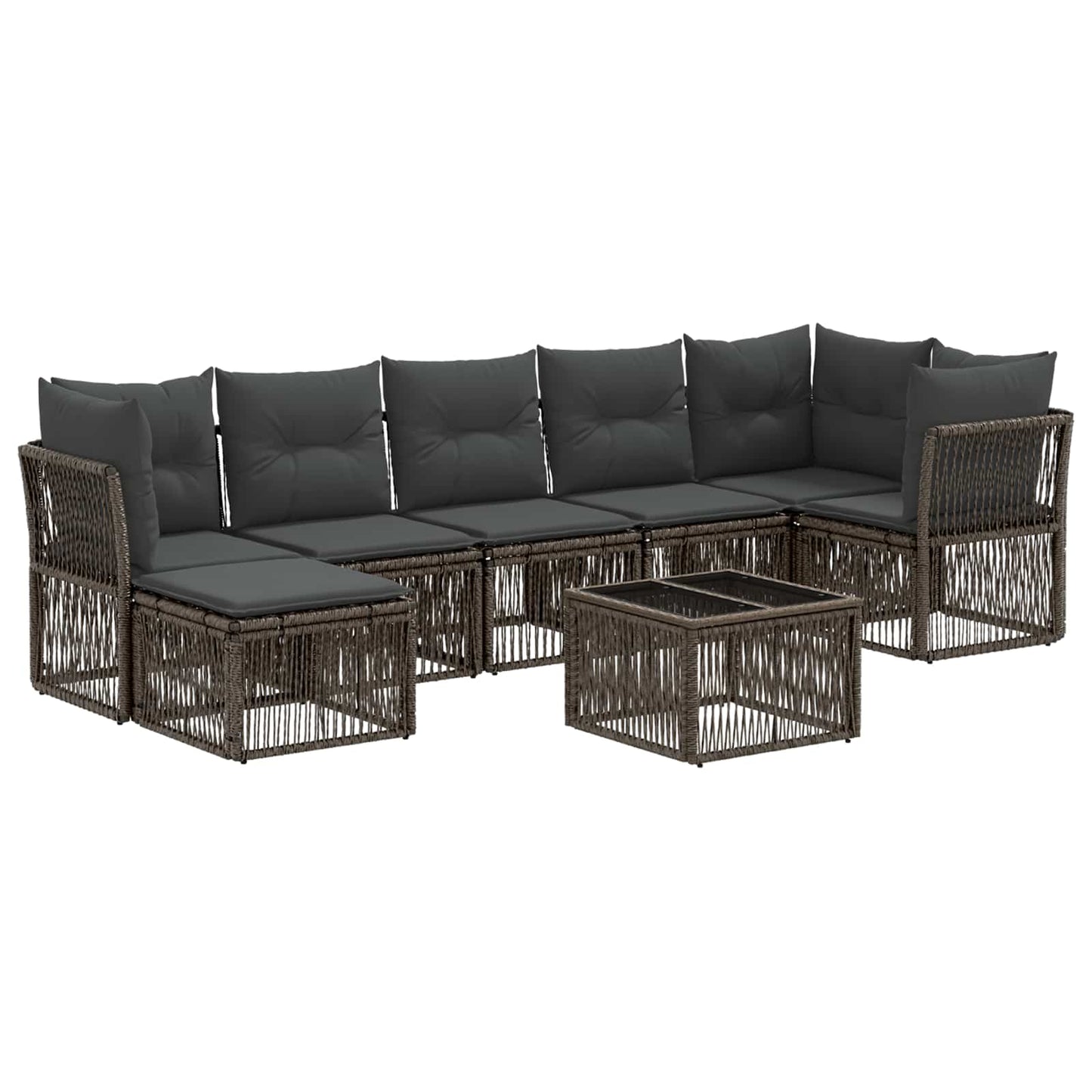 Gartensofa-set 8 stk. Grau Poly-Rattan