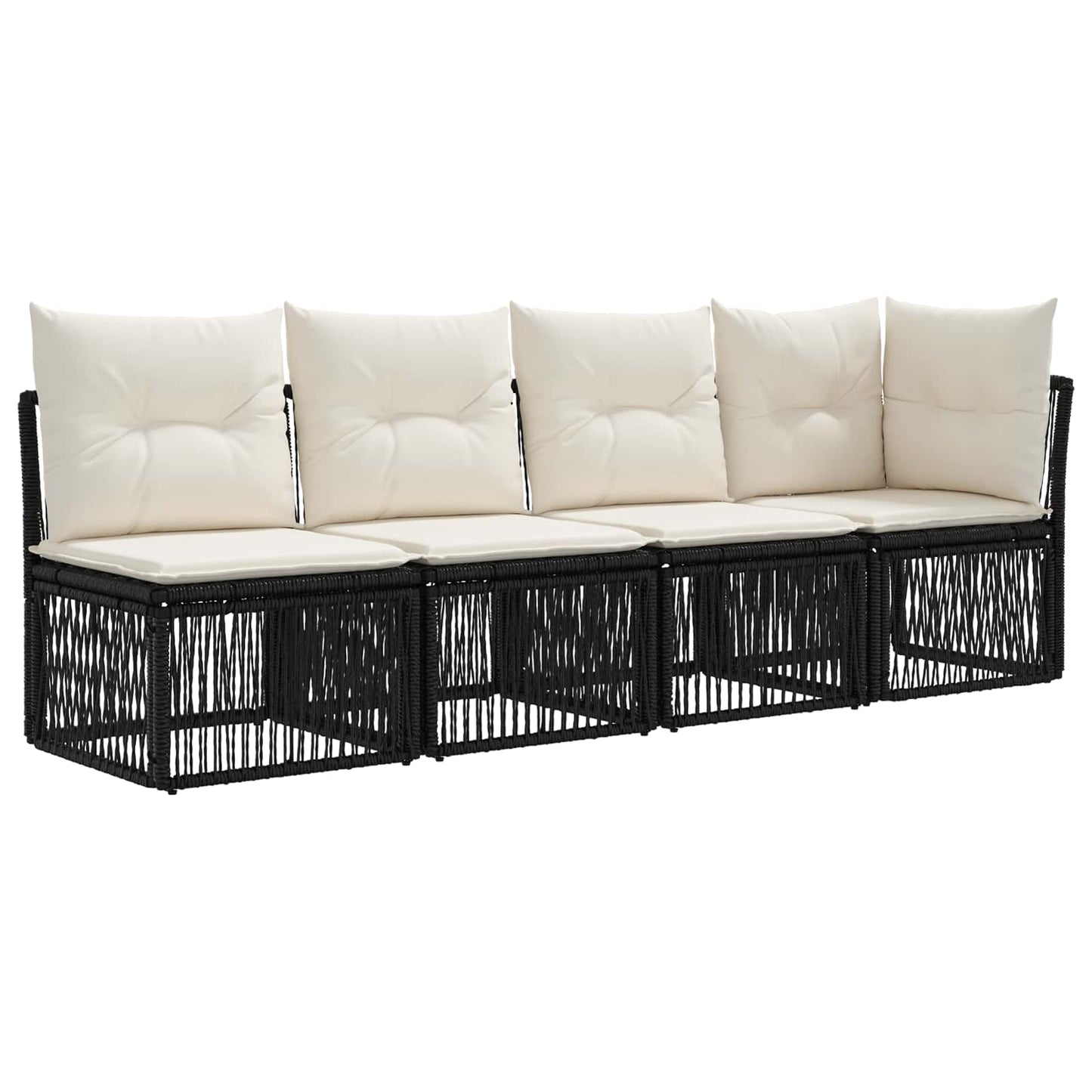 Gartensofa-set 8 stk. Schwarz Poly-Rattan