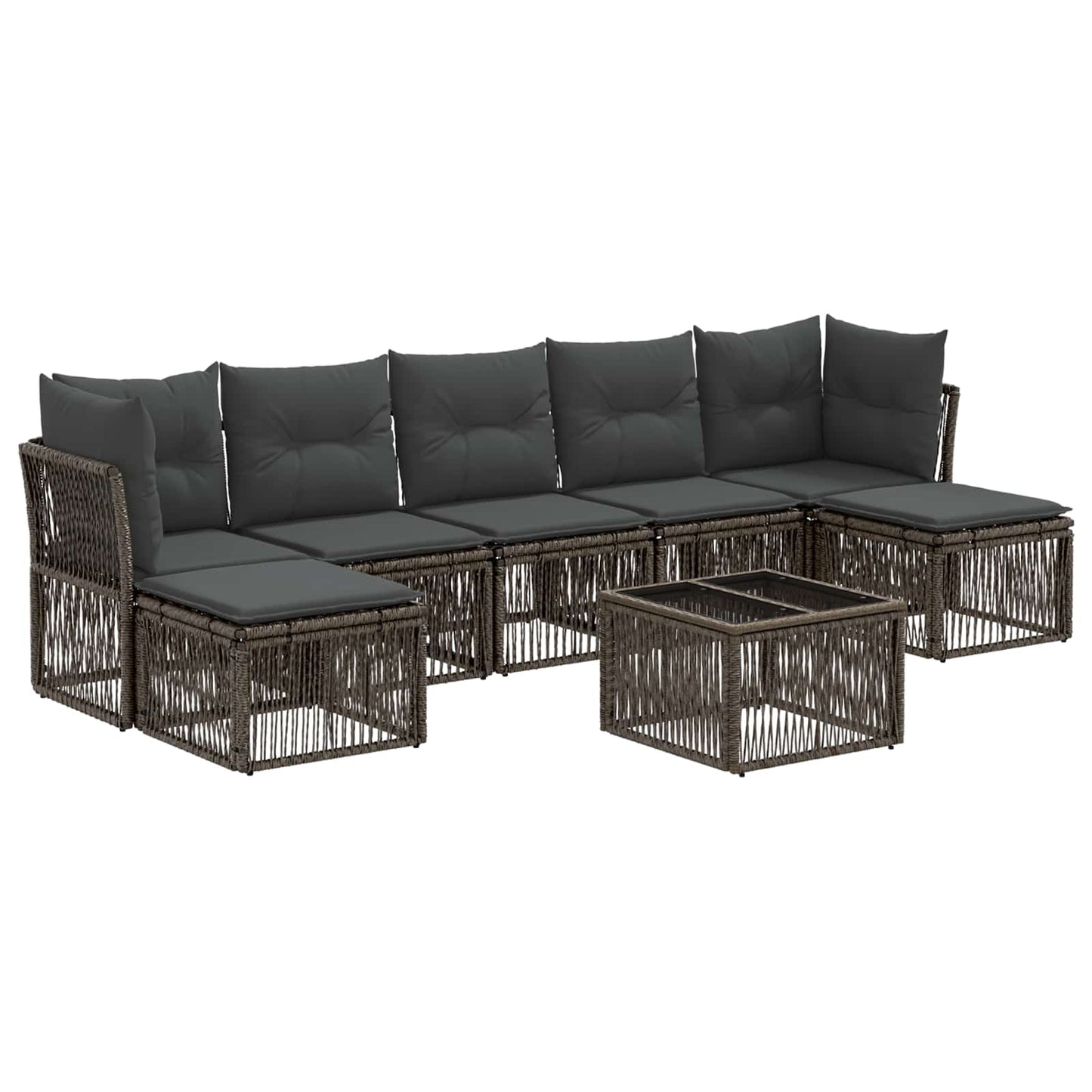 Gartensofa-set 8 stk. Grau Poly-Rattan