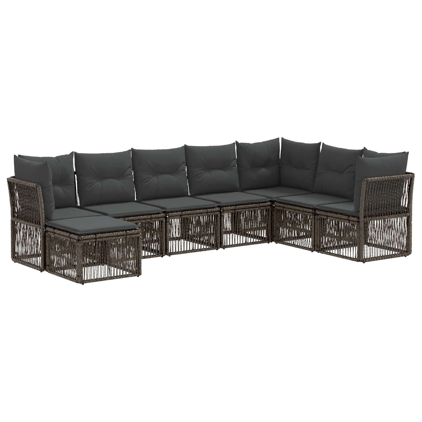 Gartensofa-set 8 stk. Grau Poly-Rattan