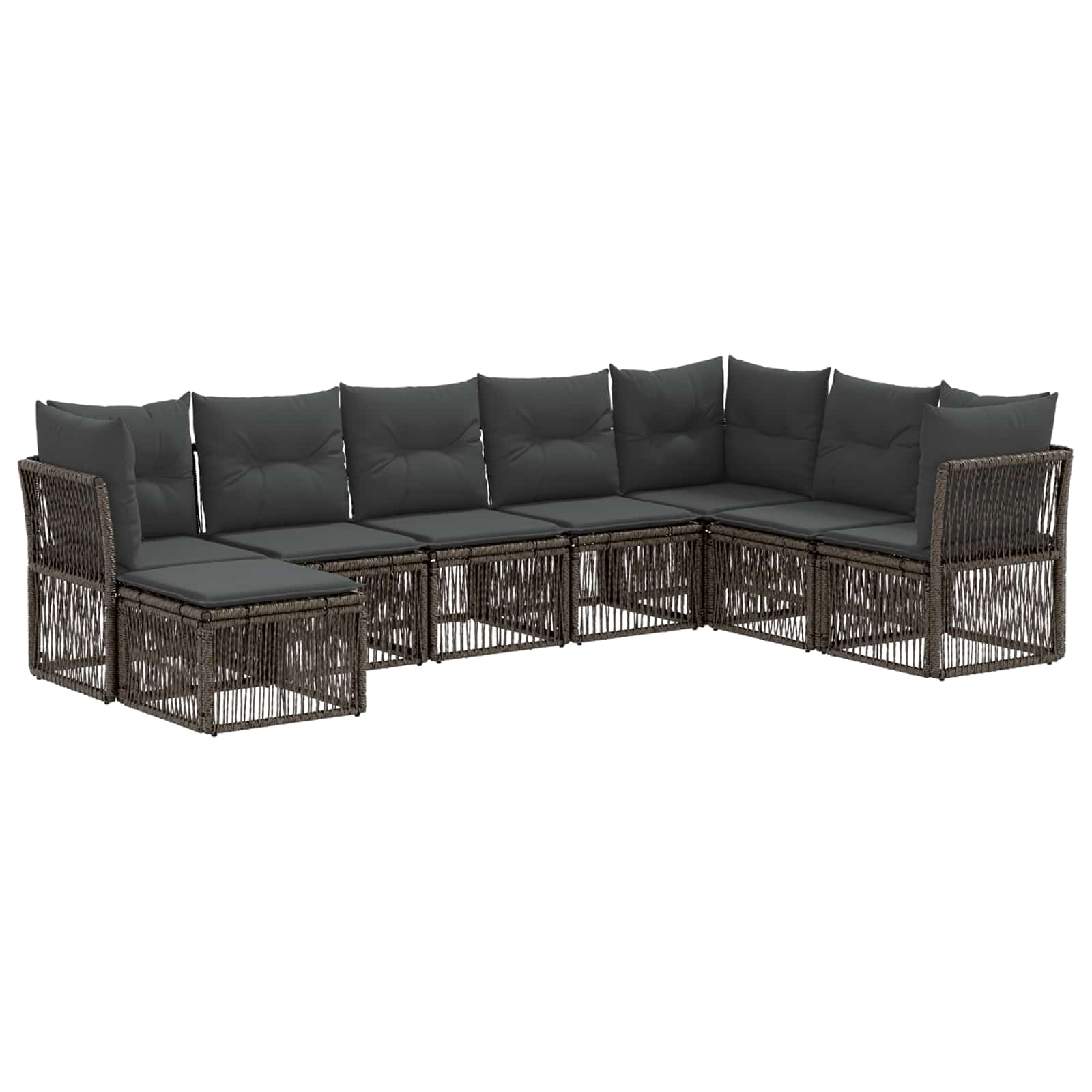 Gartensofa-set 8 stk. Grau Poly-Rattan