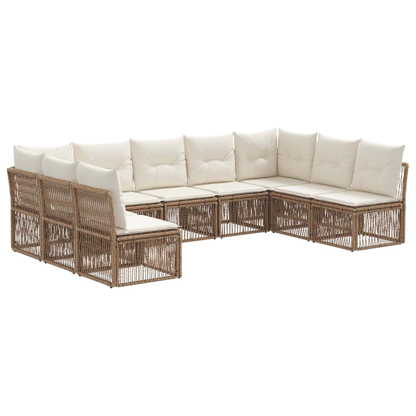 Gartensofa-set 9 pcs Beige Poly-Rattan