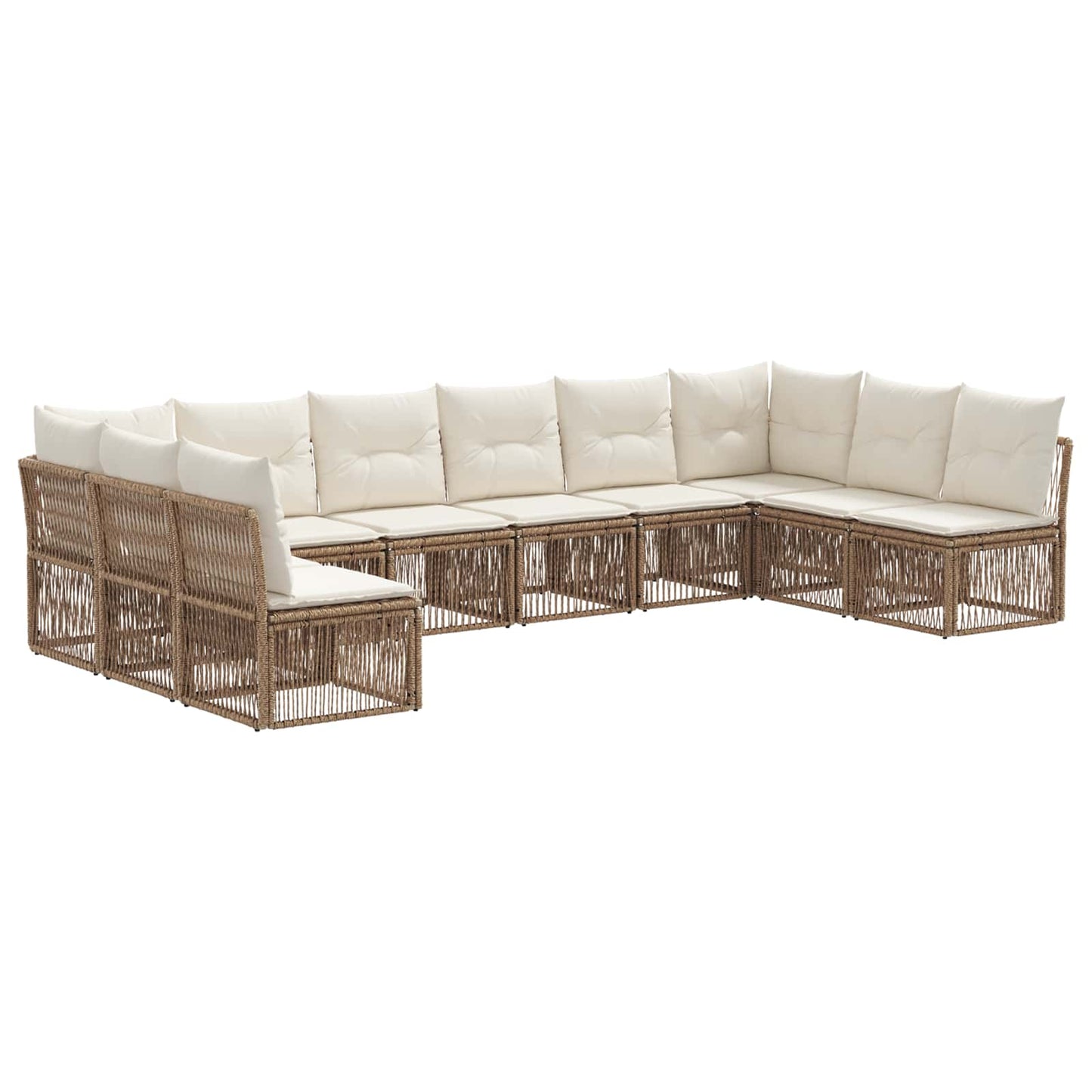 Gartensofa-set 10 pcs Beige Poly-Rattan