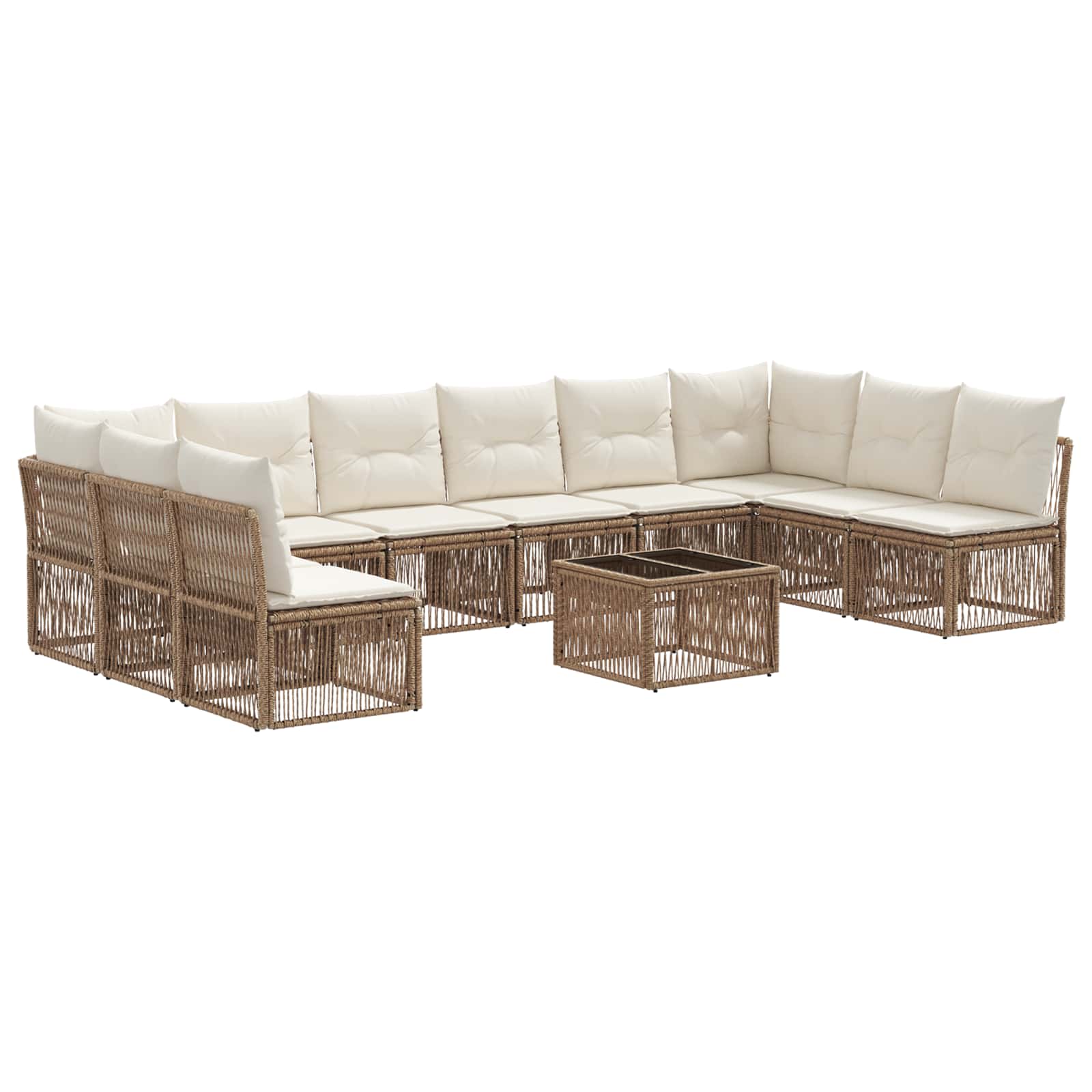 Gartensofa-set 11 pcs Beige Poly-Rattan
