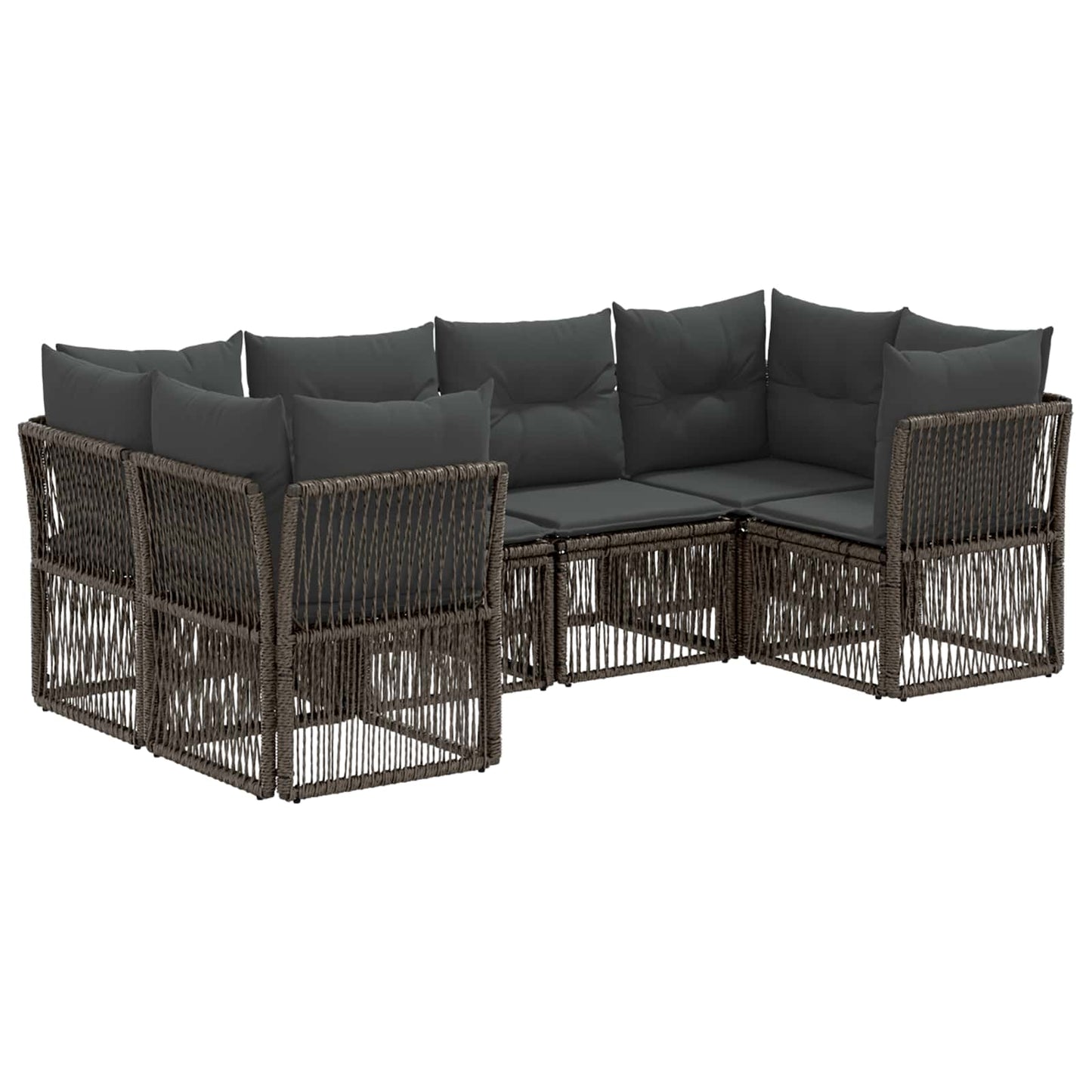 Gartensofa-set 6 stk. 6-Sitzanzahl Grau Poly-Rattan