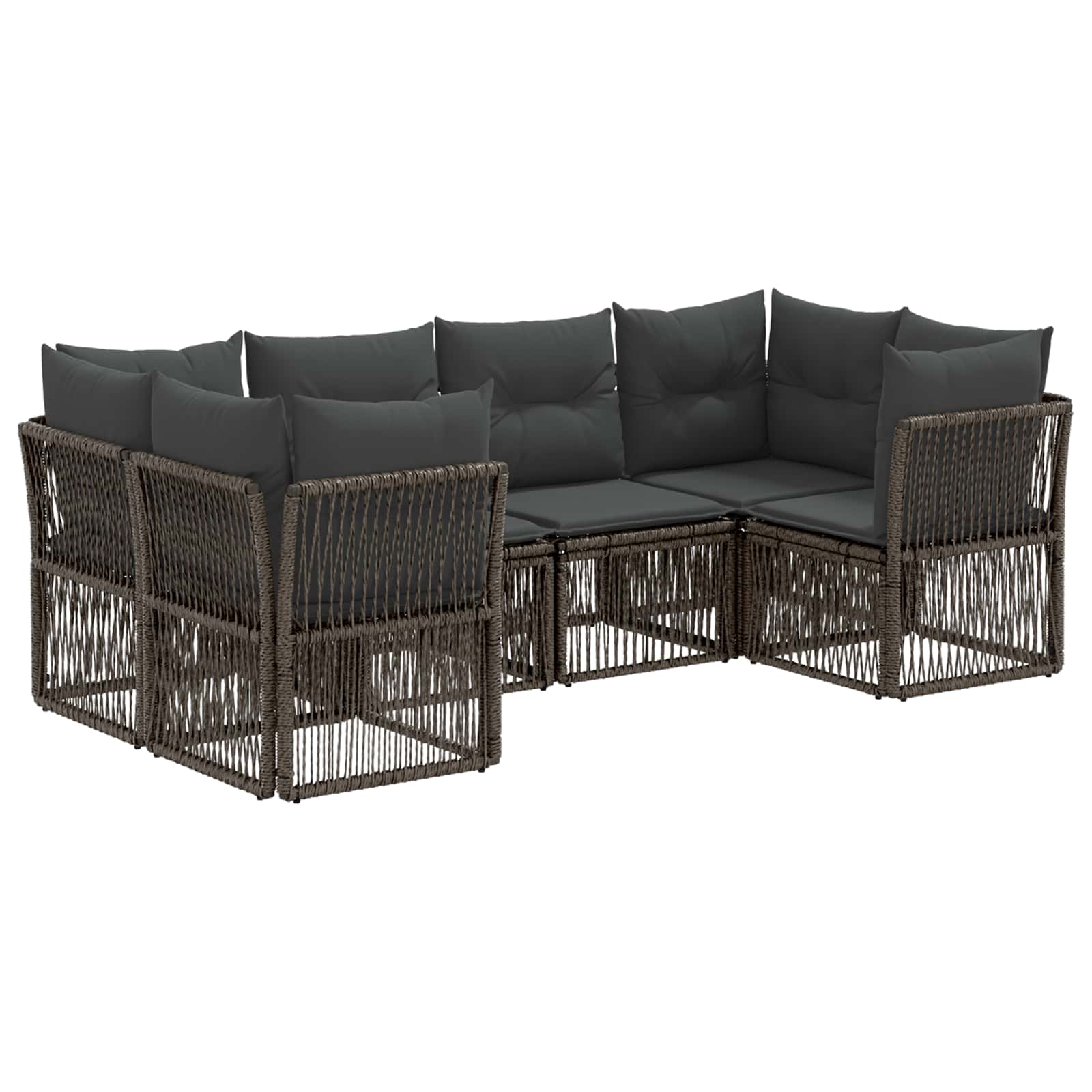 Gartensofa-set 6 stk. 6-Sitzanzahl Grau Poly-Rattan