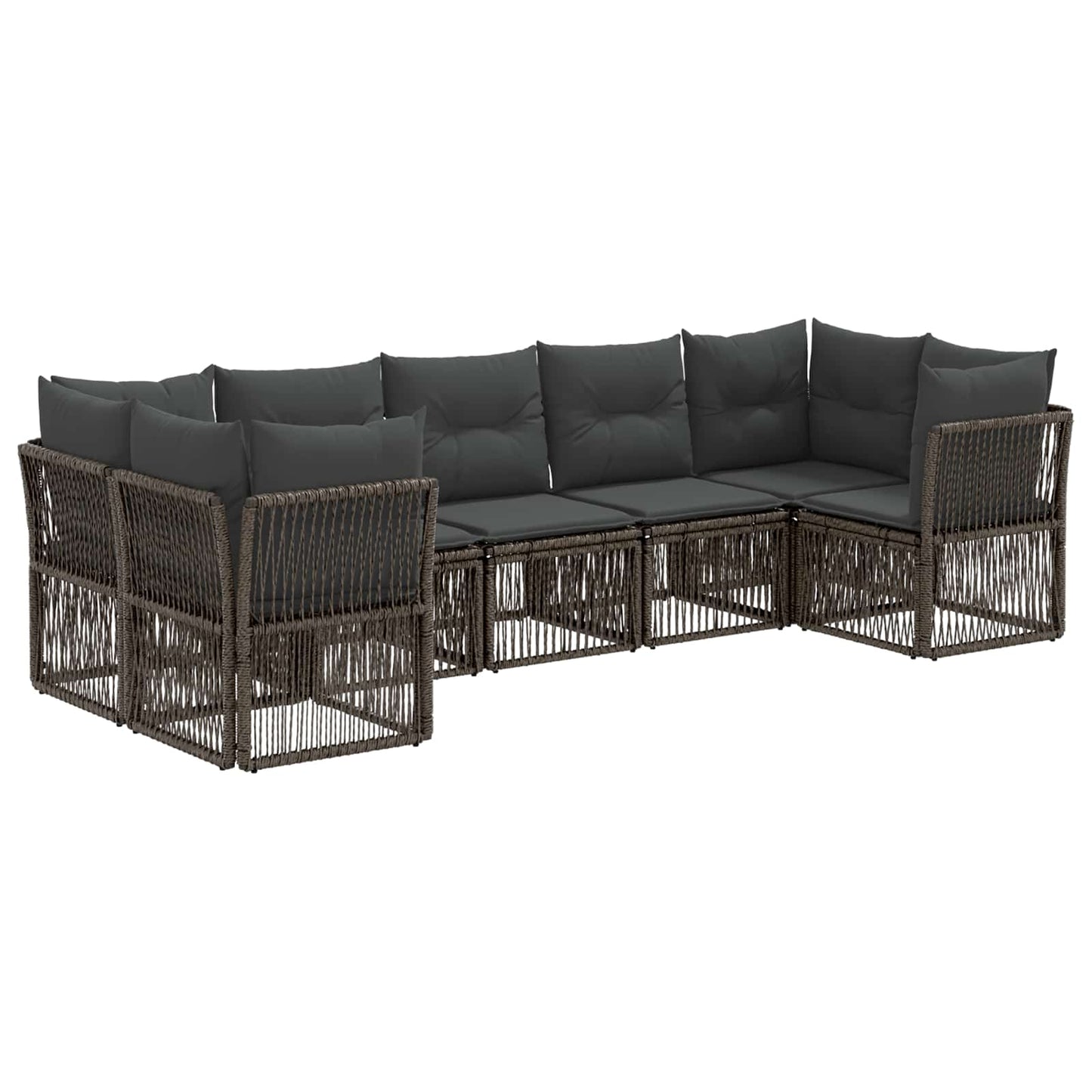Gartensofa-set 7 stk. 7-Sitzanzahl Grau Poly-Rattan