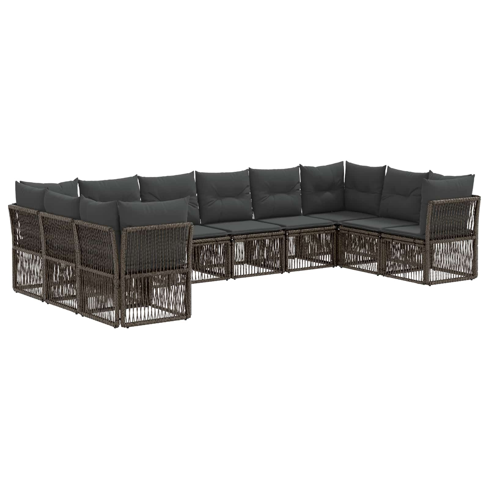 Gartensofa-set 10 pcs Grau Poly-Rattan