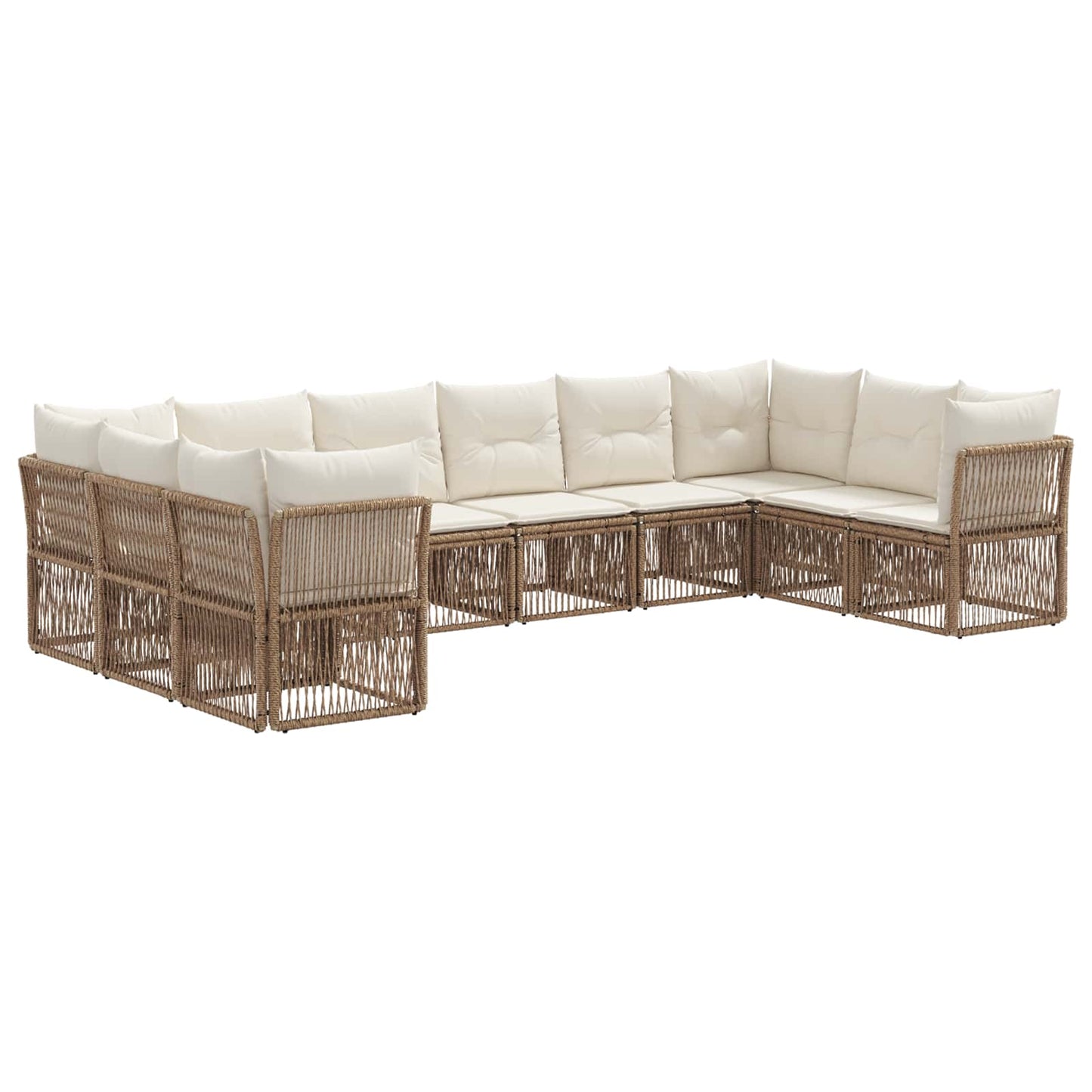 Gartensofa-set 10 pcs Beige Poly-Rattan