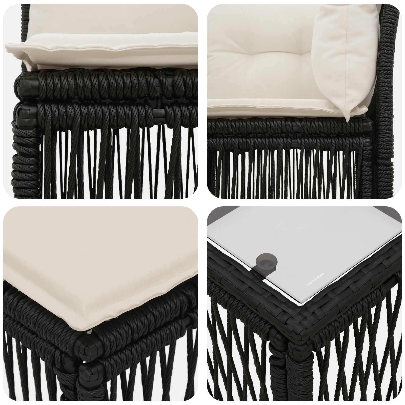 Gartensofa-set 11 stk. Schwarz Poly-Rattan