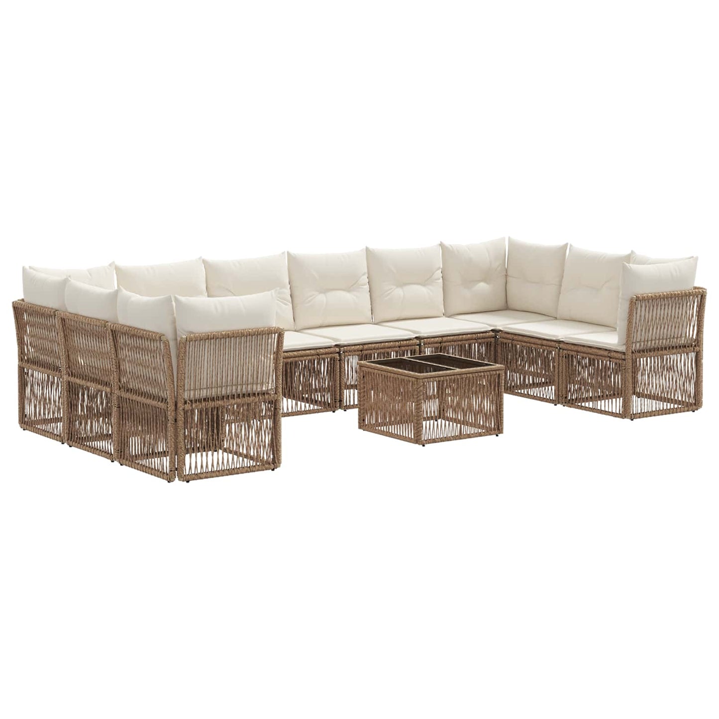 Gartensofa-set 11 pcs Beige Poly-Rattan