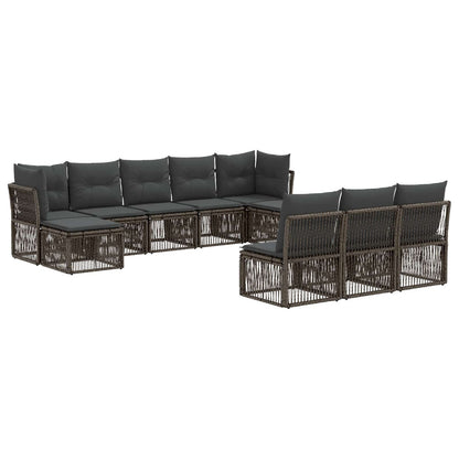 Gartensofa-set 10 stk. Grau Poly-Rattan