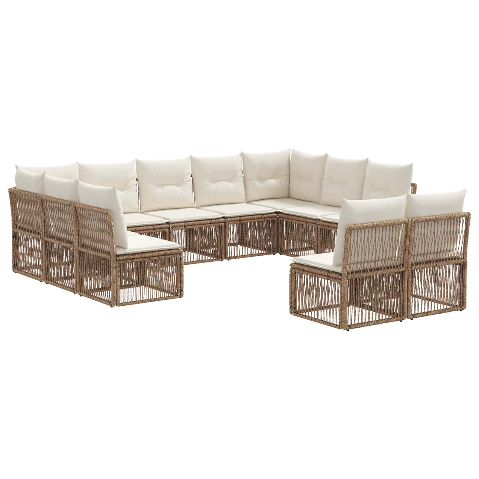 Gartensofa-set 11 pcs Beige Poly-Rattan