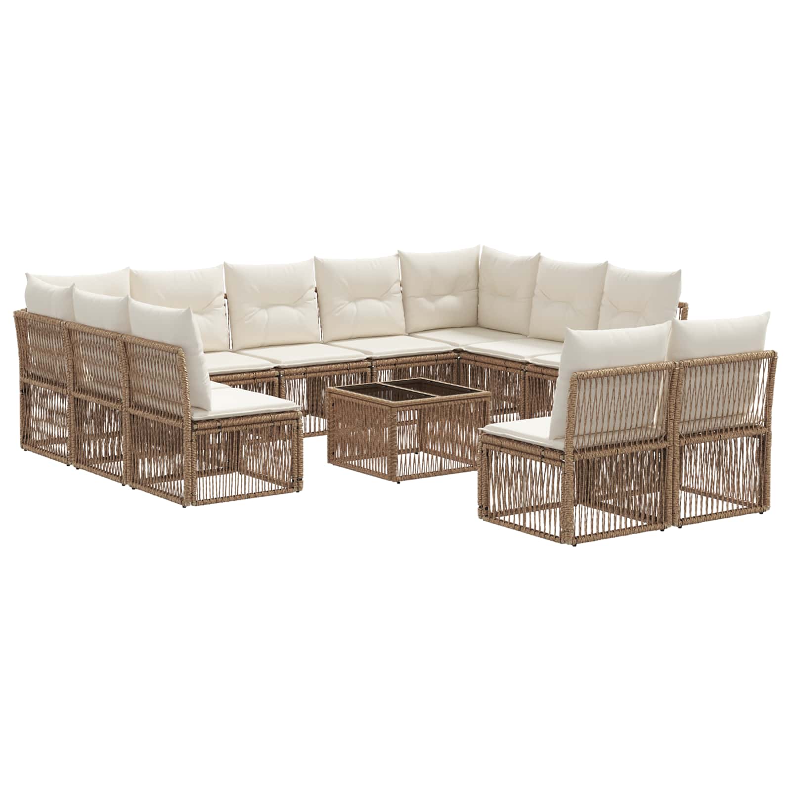 Gartensofa-set 12 pcs Beige Poly-Rattan