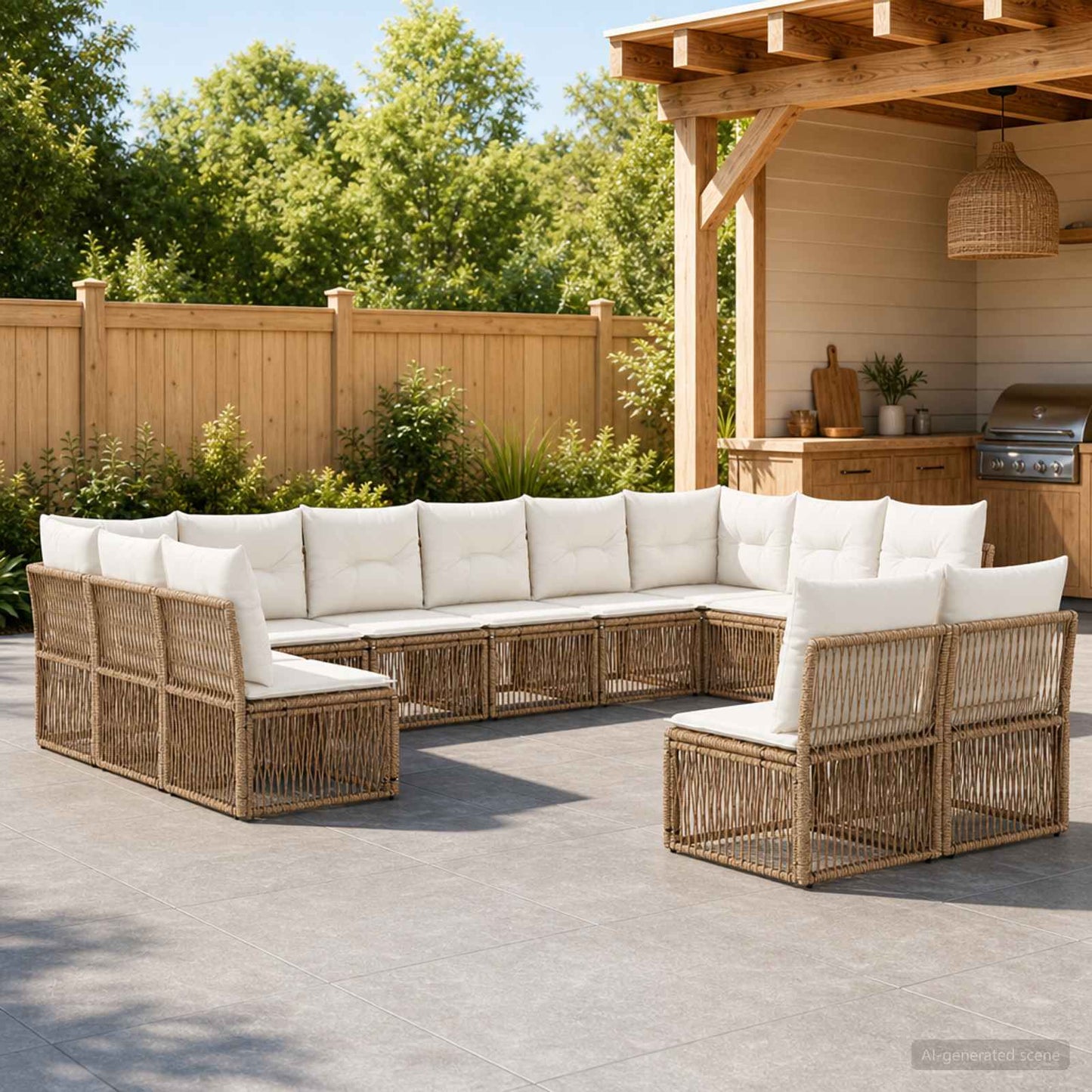 Gartensofa-set 12 pcs Beige Poly-Rattan