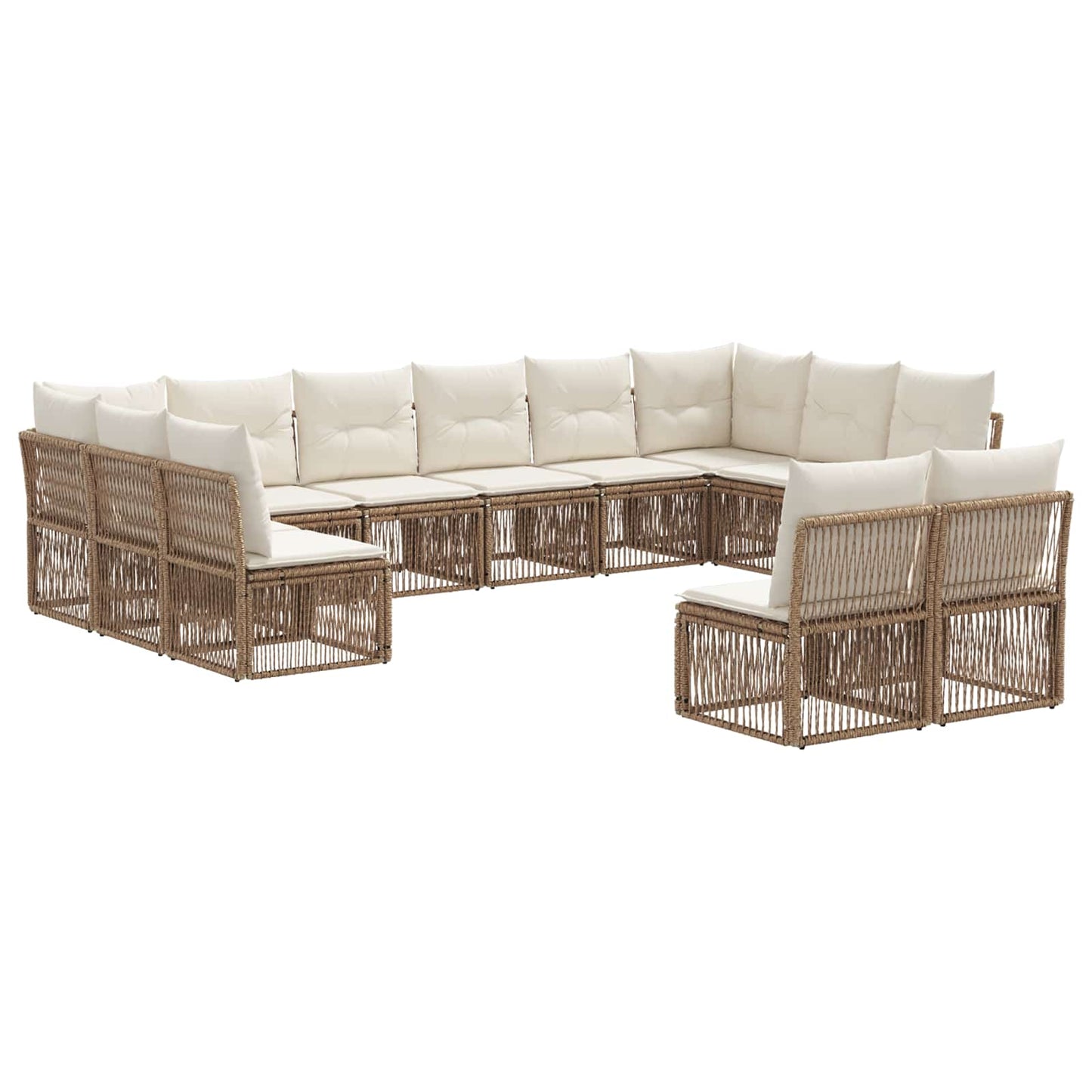Gartensofa-set 12 pcs Beige Poly-Rattan