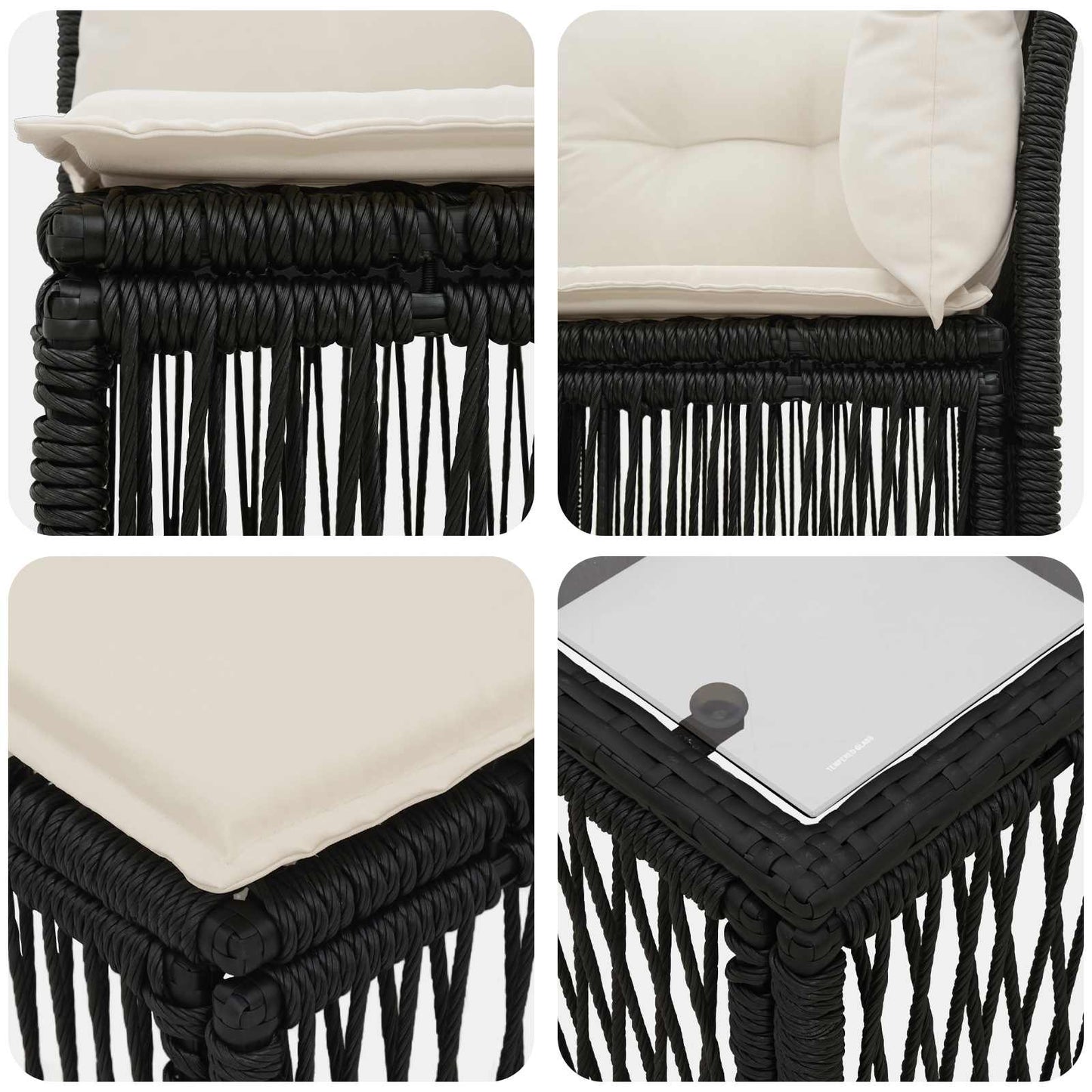 Gartensofa-set 13 stk. Schwarz Poly-Rattan