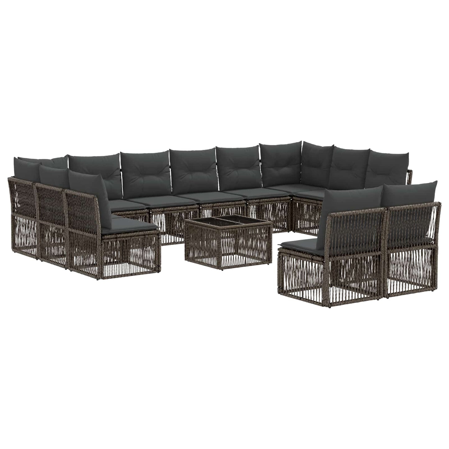 Gartensofa-set 13 stk. Grau Poly-Rattan