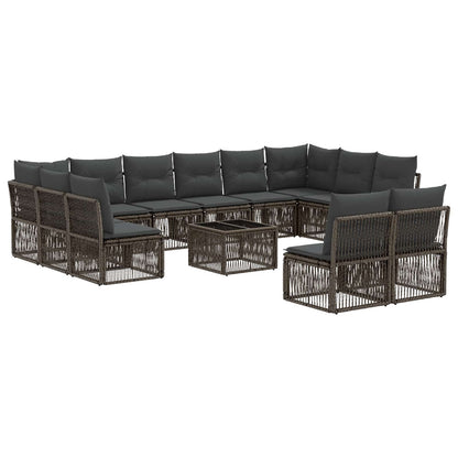 Gartensofa-set 13 stk. Grau Poly-Rattan