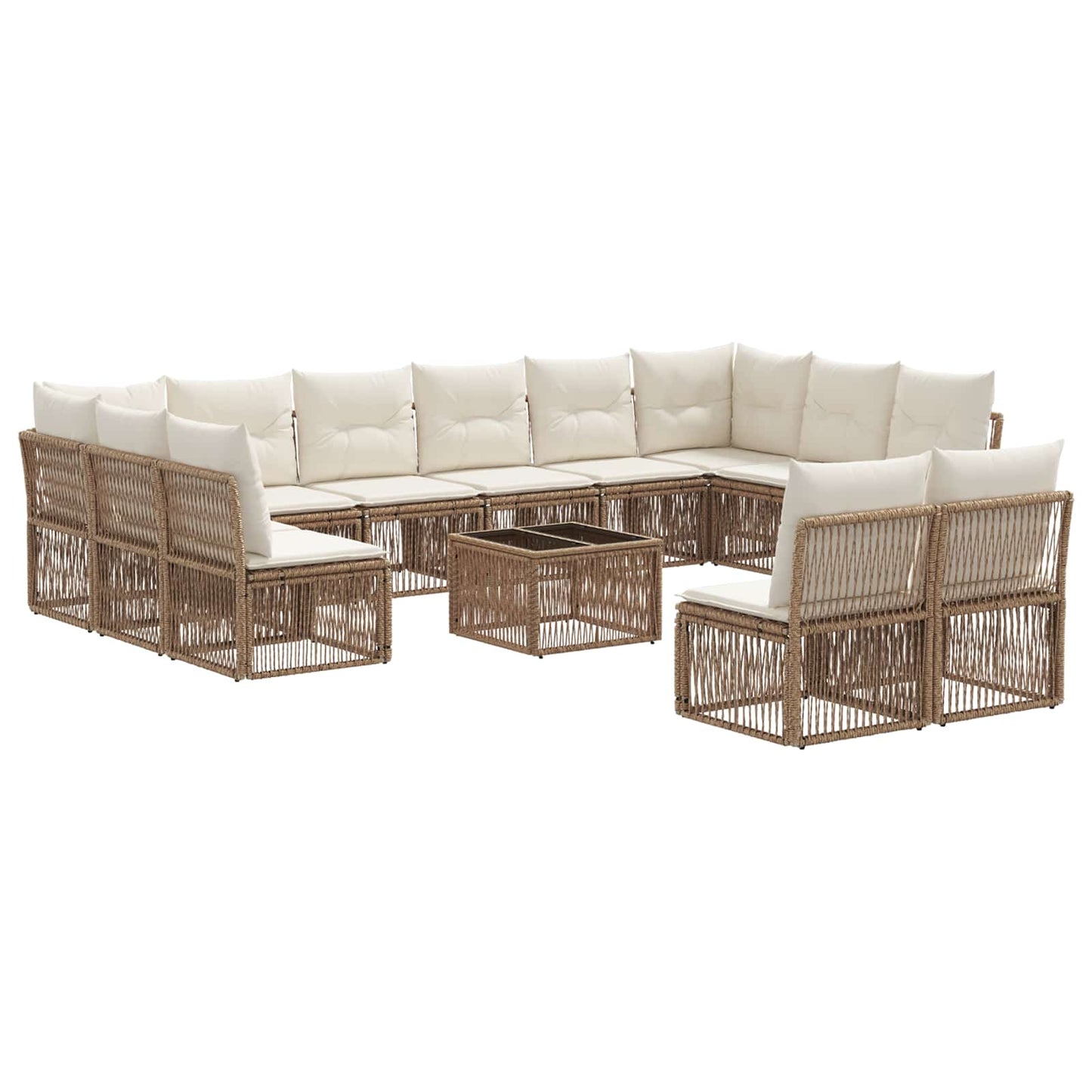 Gartensofa-set 13 pcs Beige Poly-Rattan