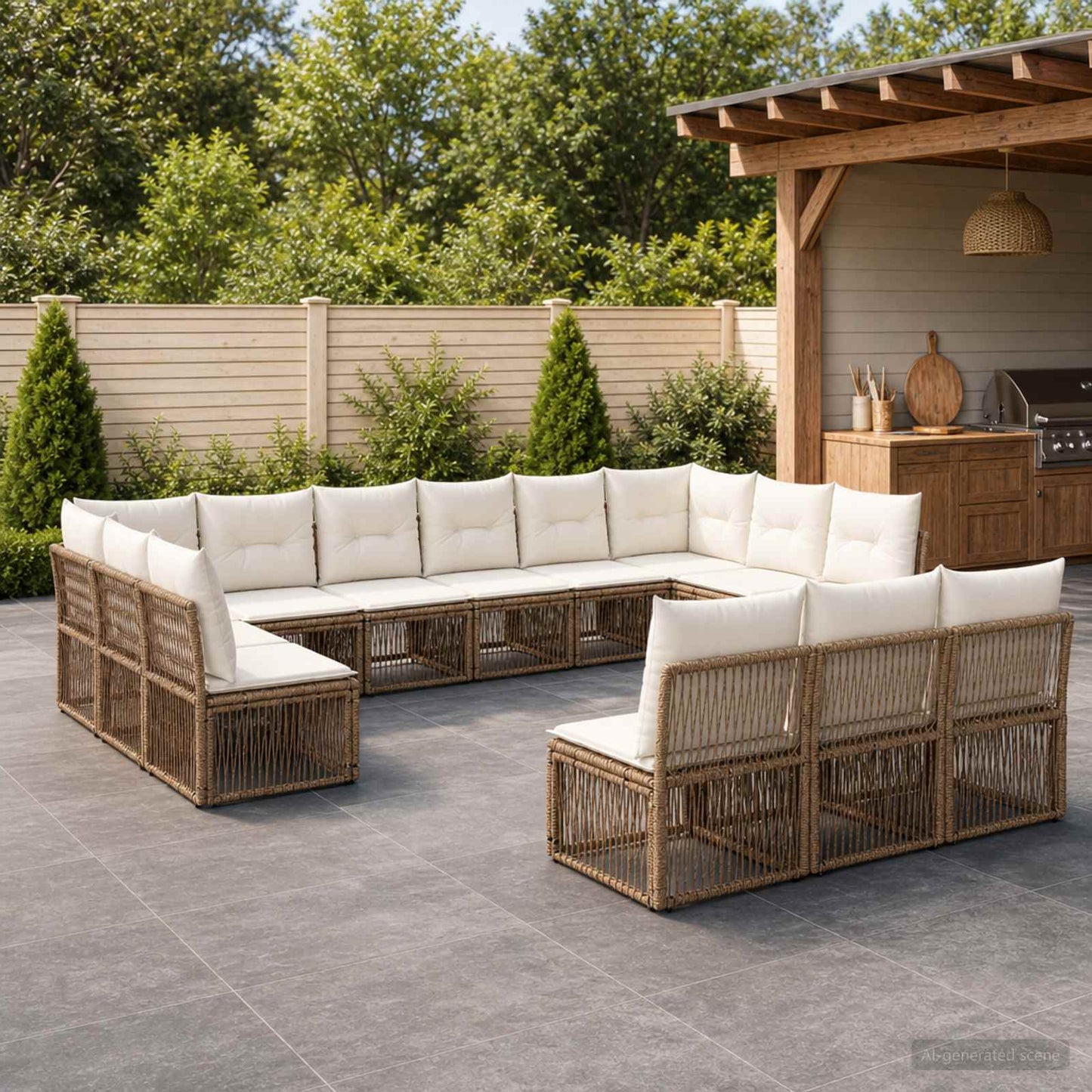Gartensofa-set 13 pcs Beige Poly-Rattan