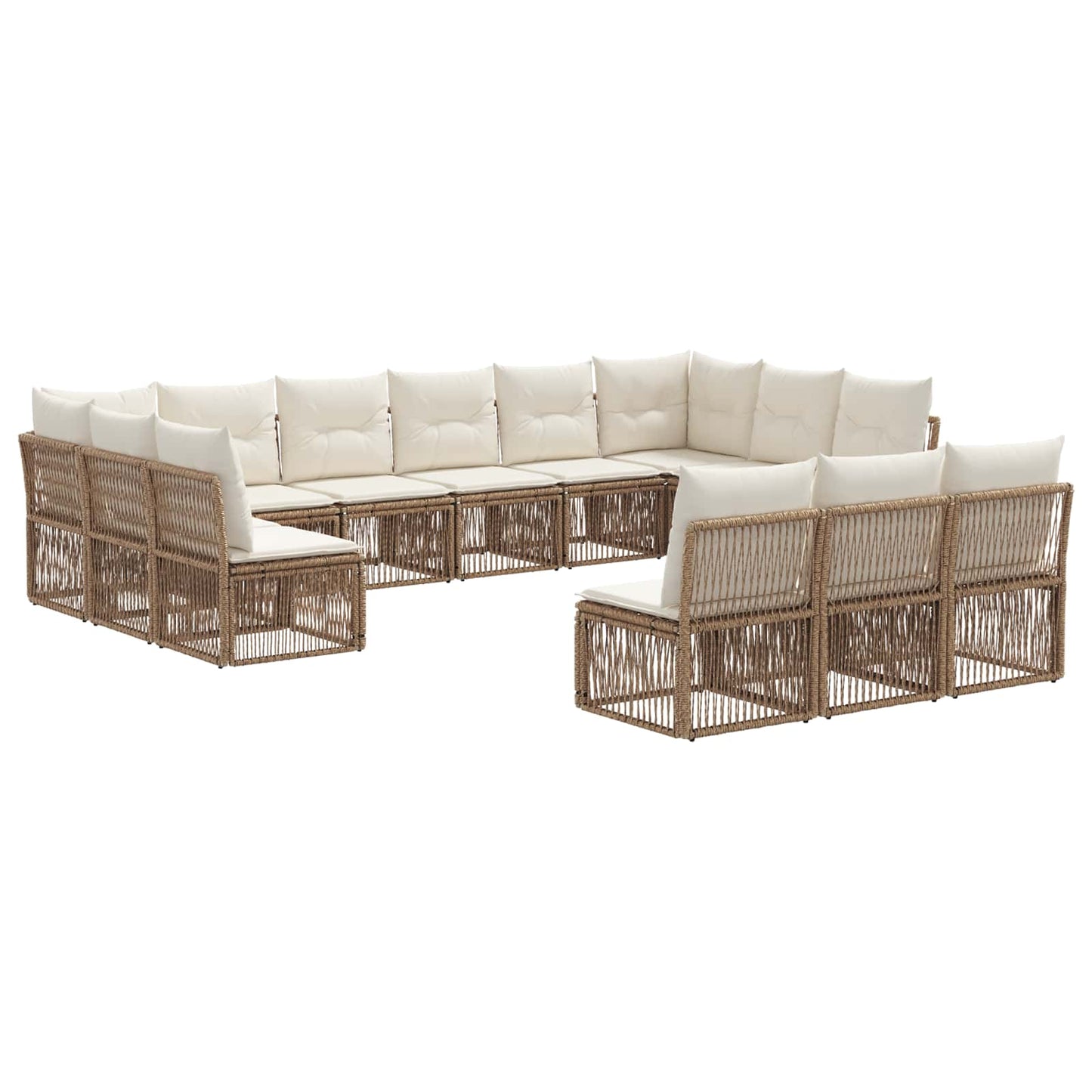 Gartensofa-set 13 pcs Beige Poly-Rattan