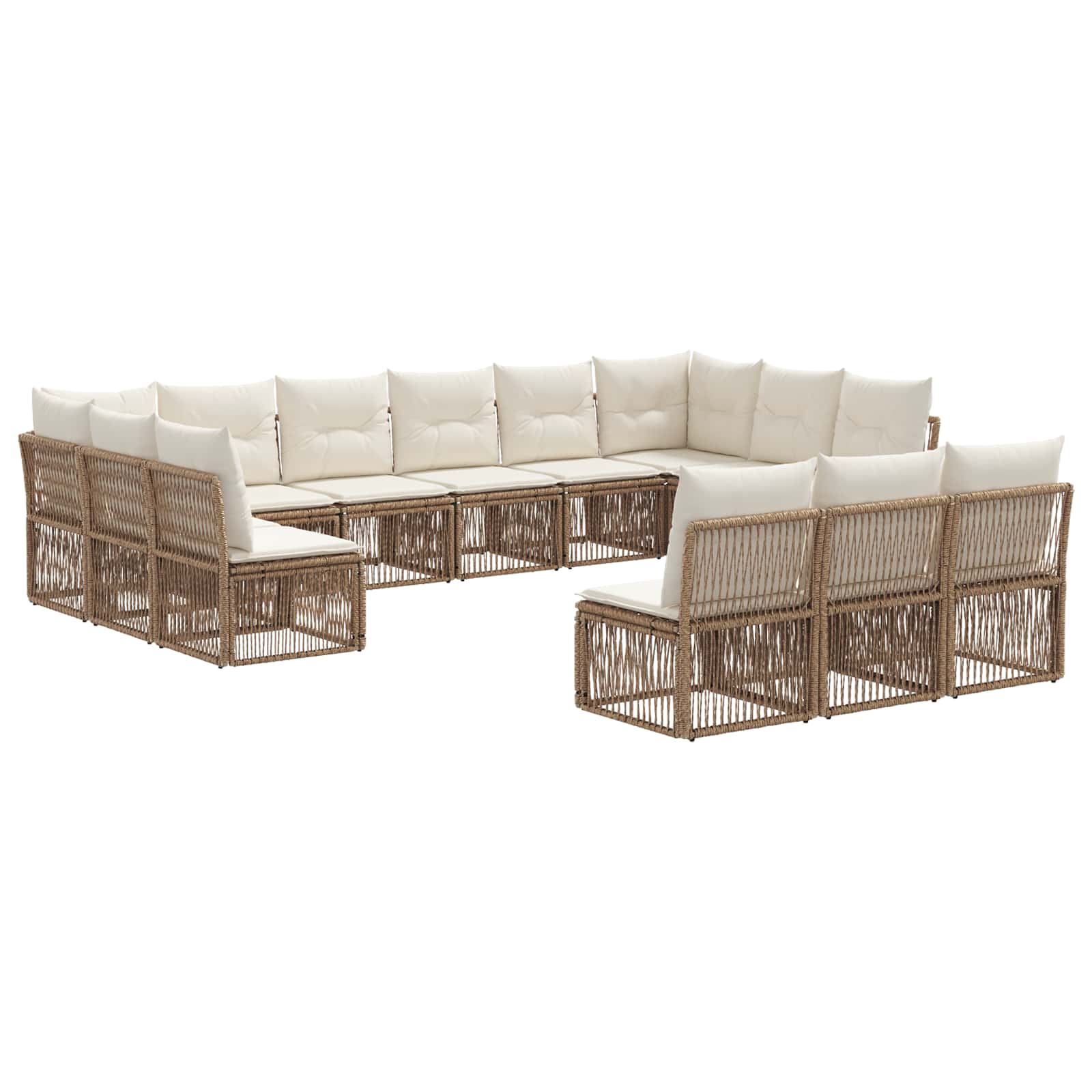 Gartensofa-set 13 pcs Beige Poly-Rattan