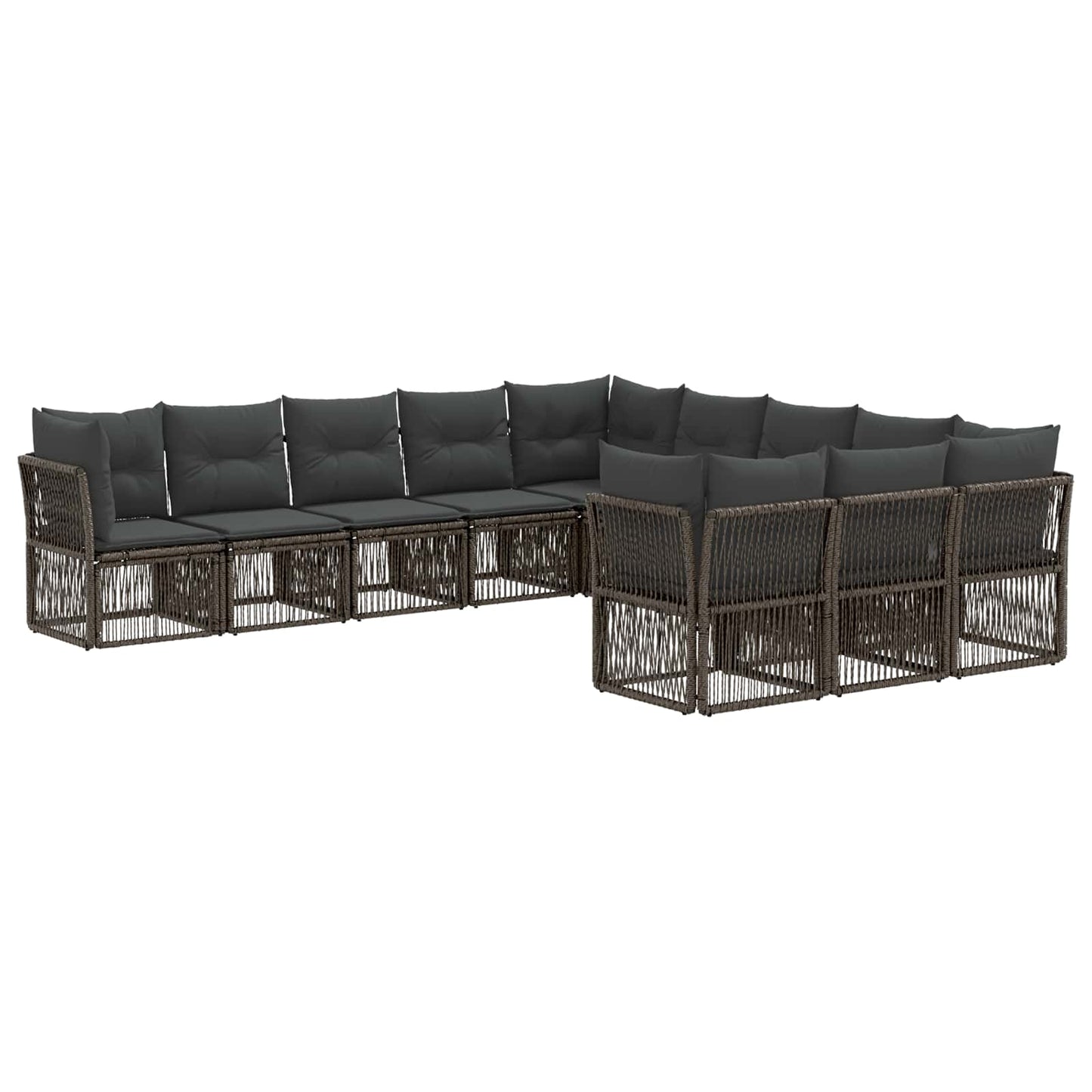 Gartensofa-set 11 pcs Grau Poly-Rattan